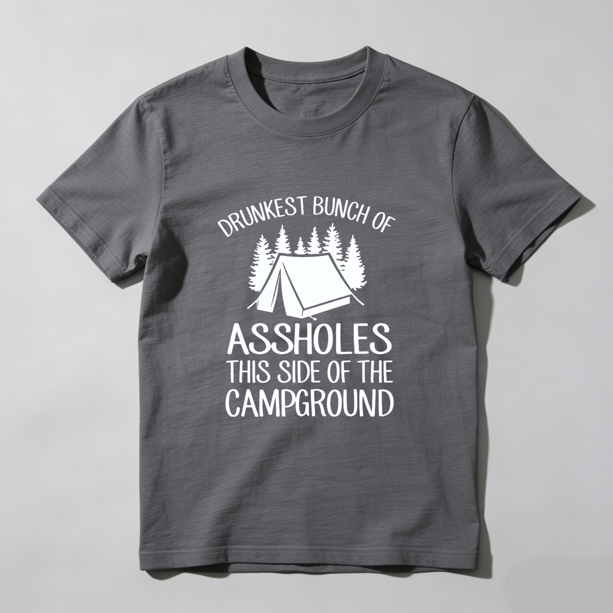 TEECURENT Drunkest Bunch Of Assholes This Side Of The Campground Camping T Shirt Funny Outdoor Adventure Humor Gift For Men Women WOMEN