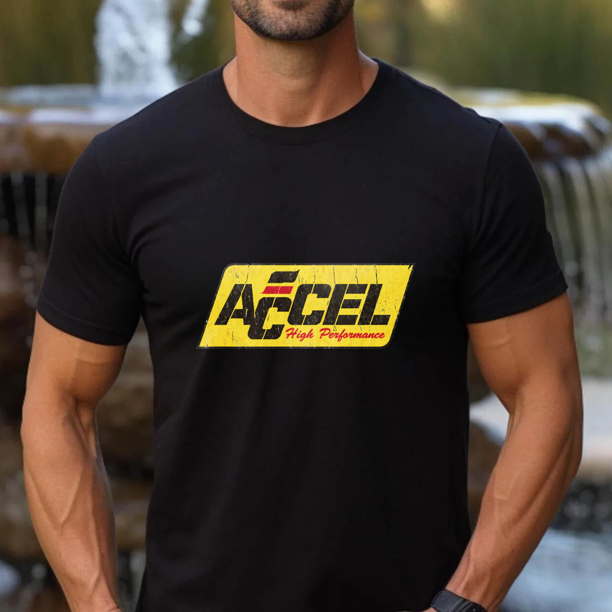 Accel High Performance Logo T Shirt Black Men Women Casual Wear Sport Style Graphic Tee