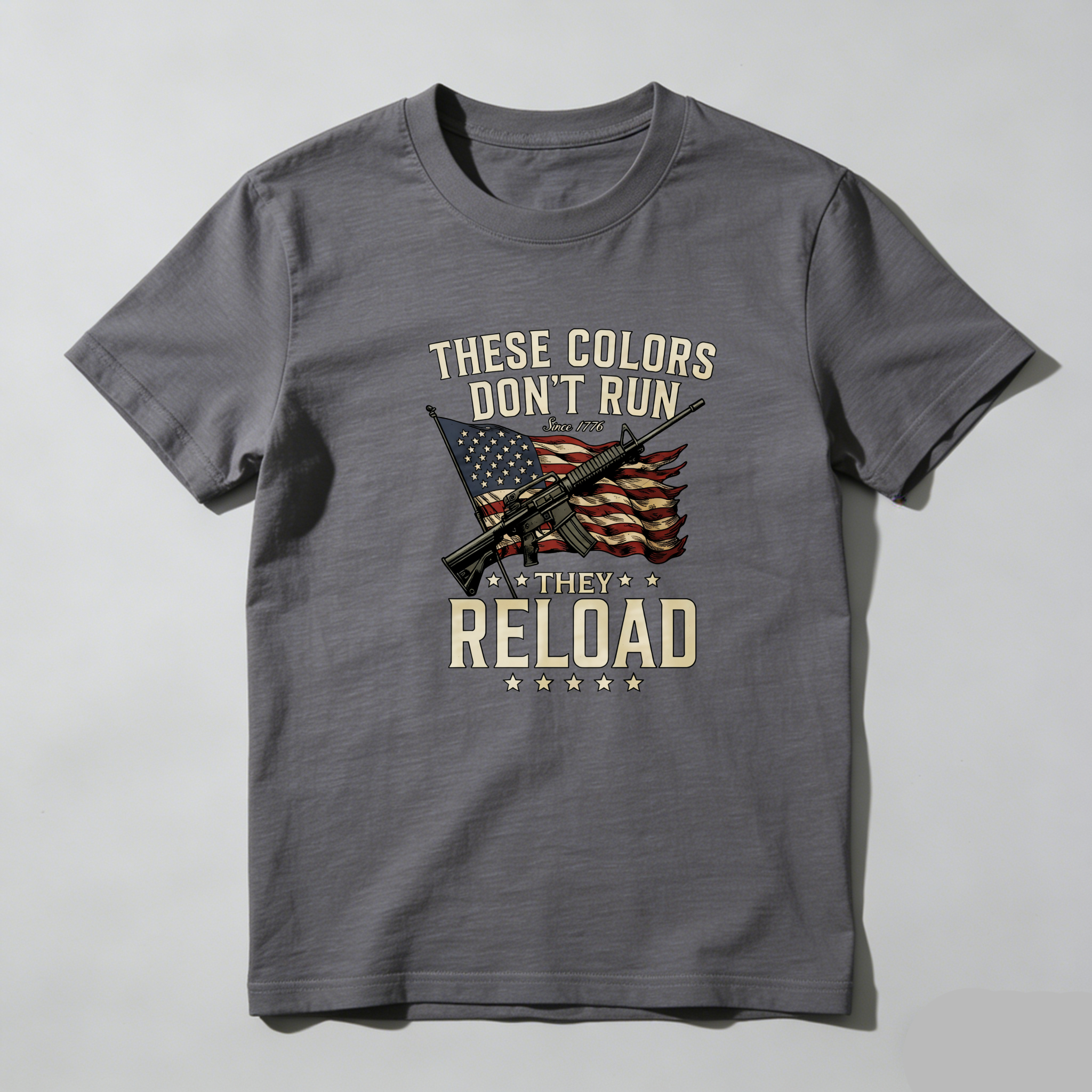 TEECURENT These Colors Don't Run They Reload Pure Cotton Short Sleeve T Shirt-TeeCurent
