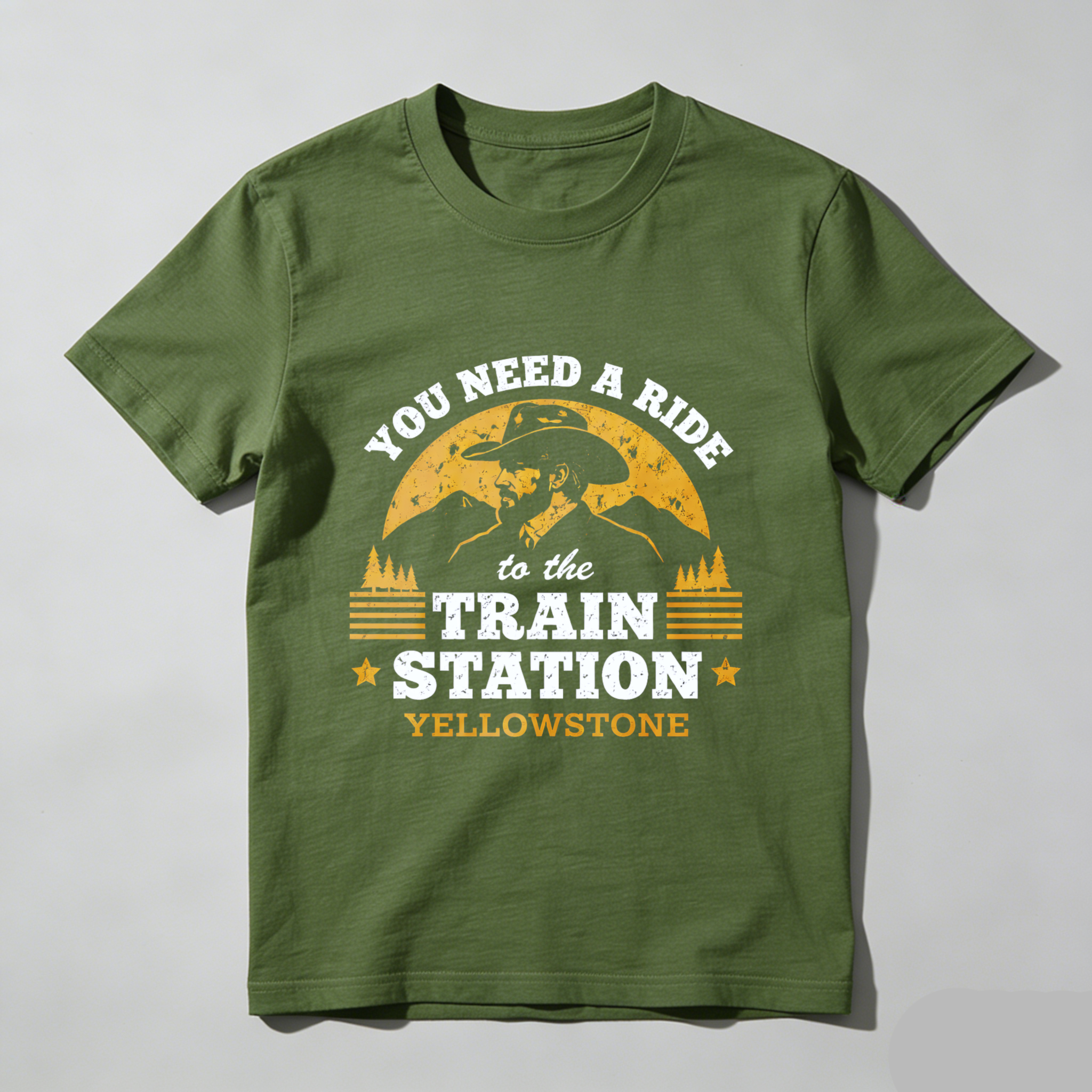 TEECURENT You Need A Ride To The Train Station Yellowstone T Shirt