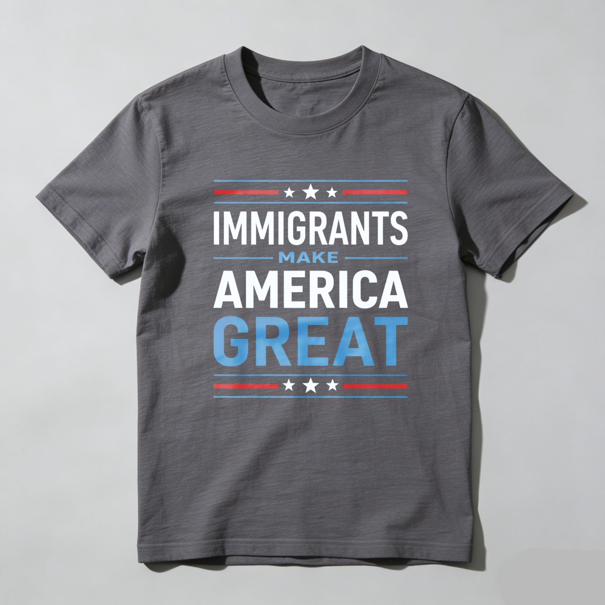 TEECURENTImmigrants Make America Great Patriotic T Shirt For Men And Women American Flag Design Black Cotton Tee-TeeCurent