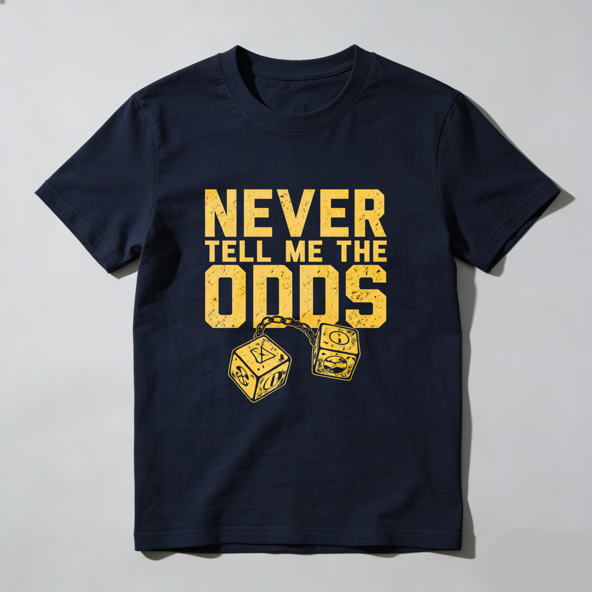 TEECURENT Never Tell Me The Odds T Shirt Star Wars Inspired Quote With Dice Design Black Men Women Casual Wear