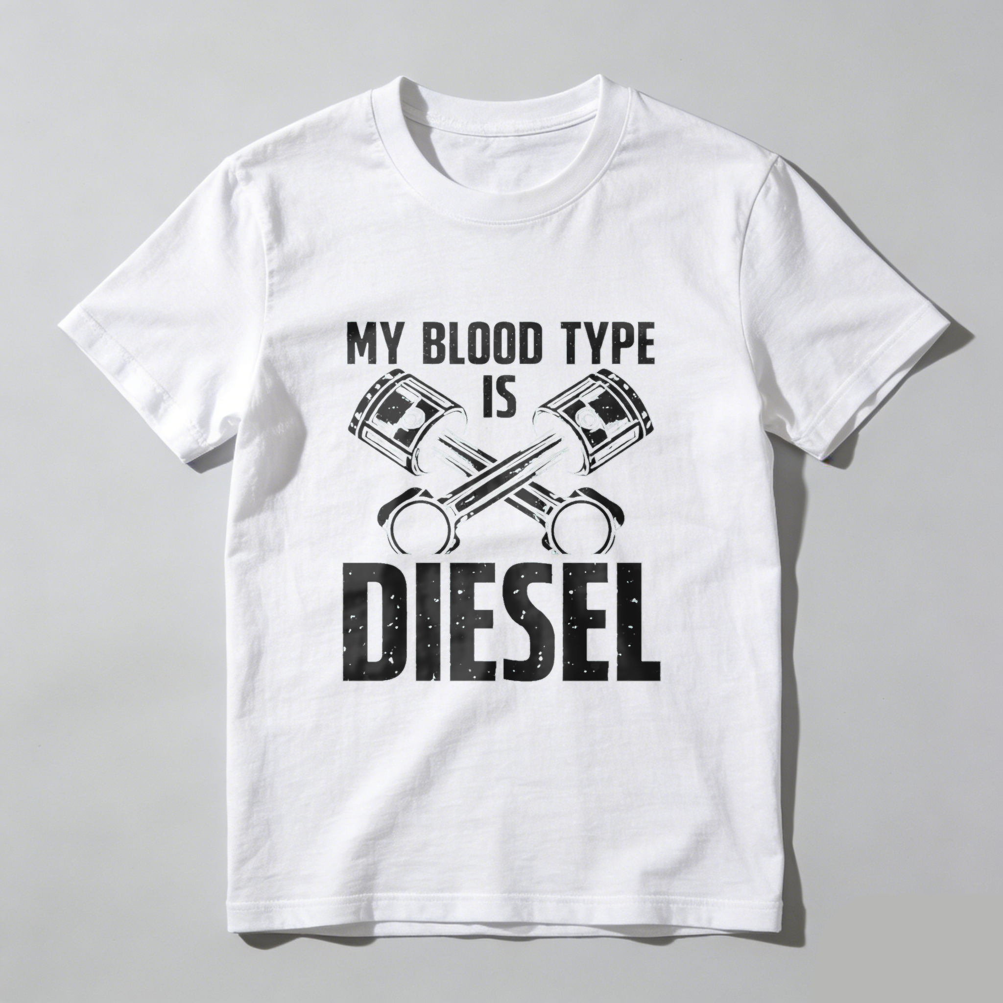 My Blood Type Is Diesel T Shirt For Car Enthusiasts And Diesel Engine Lovers With Piston Design