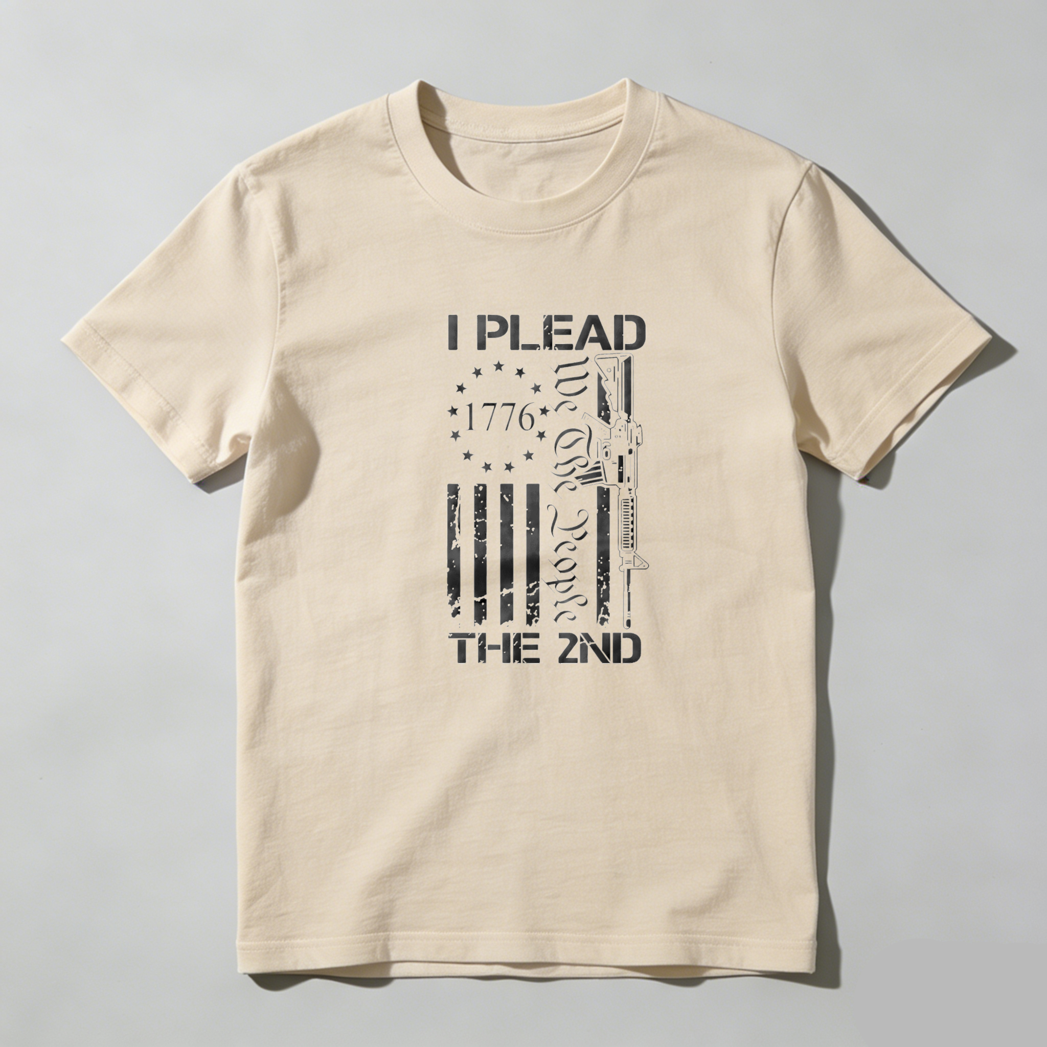 TEECURENT I Plead The 2nd Amendment Flag Gun 1776 Pure Cotton Short Sleeve T Shirt-TeeCurent