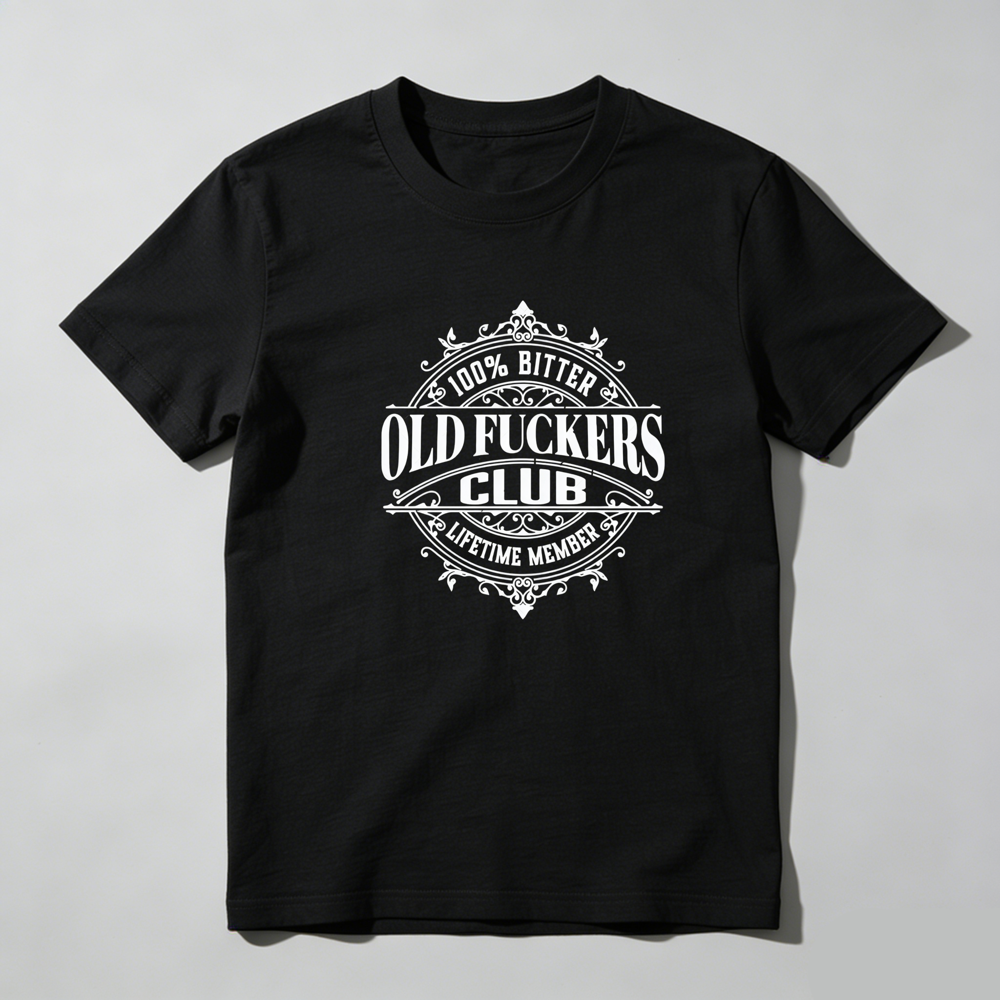 TEECURENT Old Fuckers Club Bitter Lifetime Member Pure Cotton Short Sleeve T Shirt-TeeCurent