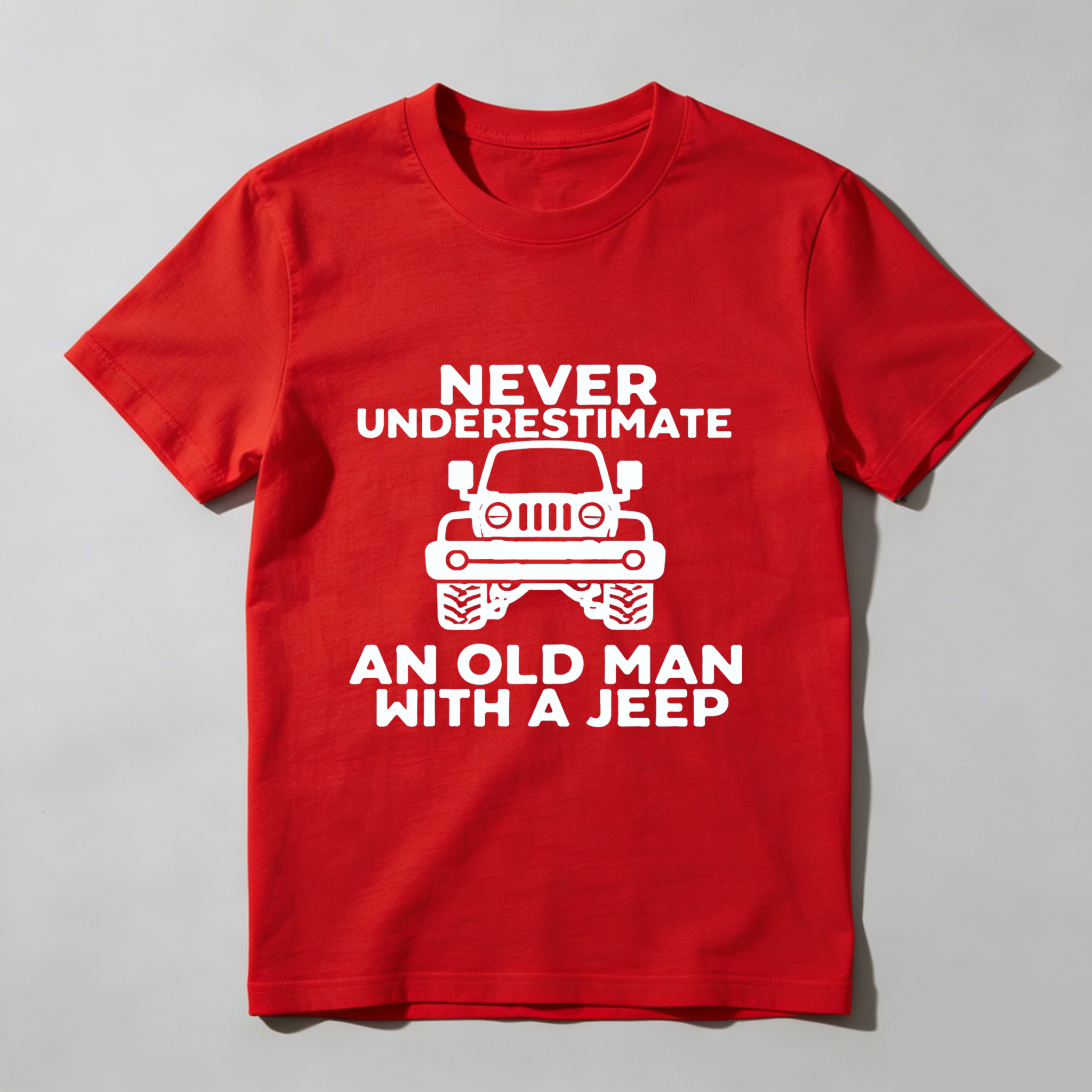 Never Underestimate An Old Man With A Jeep T-Shirt For Men Jeep Lover Gift Funny Car Shirt Outdoor Adventure Wear