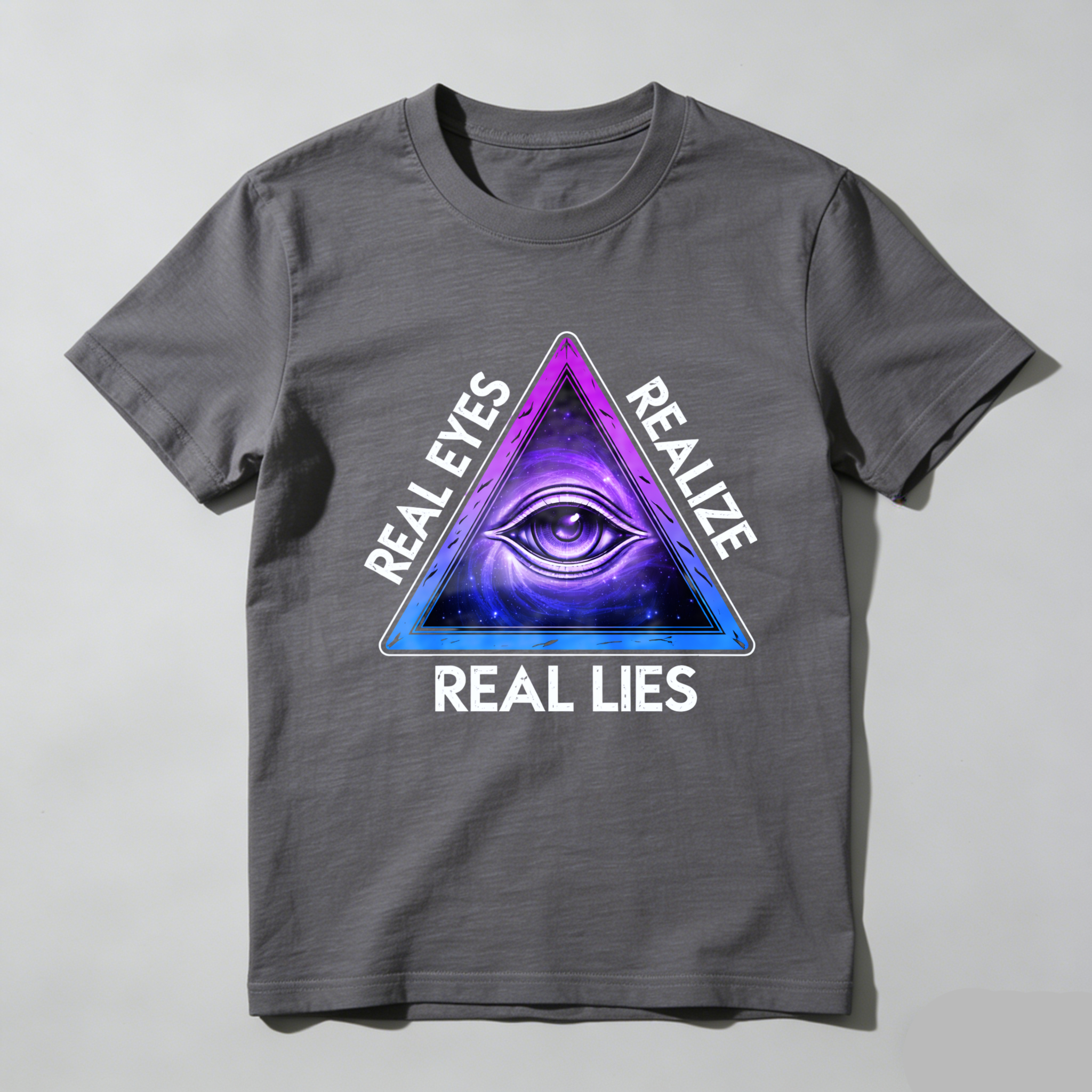 TEECURENT  Real Eyes Realize Real Lies Pyramid Eye Design TEECURENT