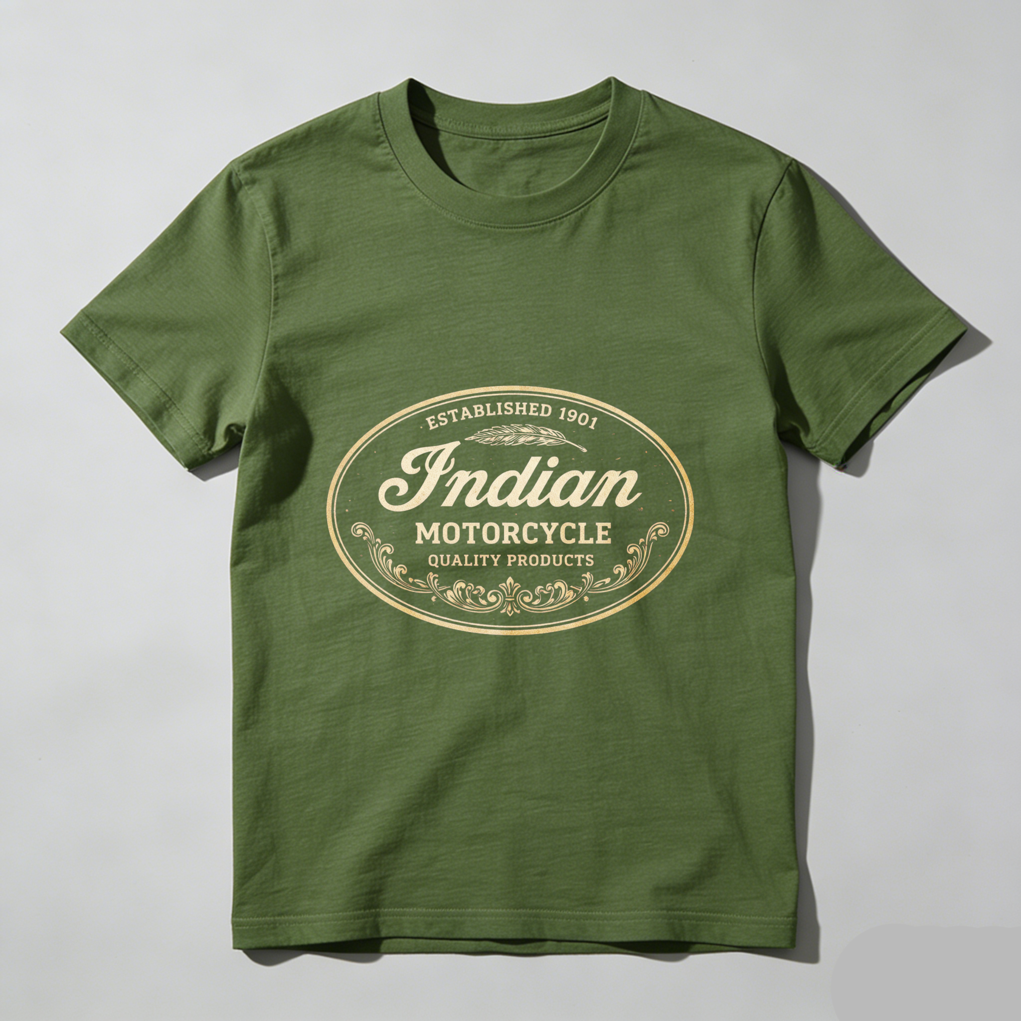 Indian Motorcycle Established 1901 Quality Products Classic Logo T Shirt