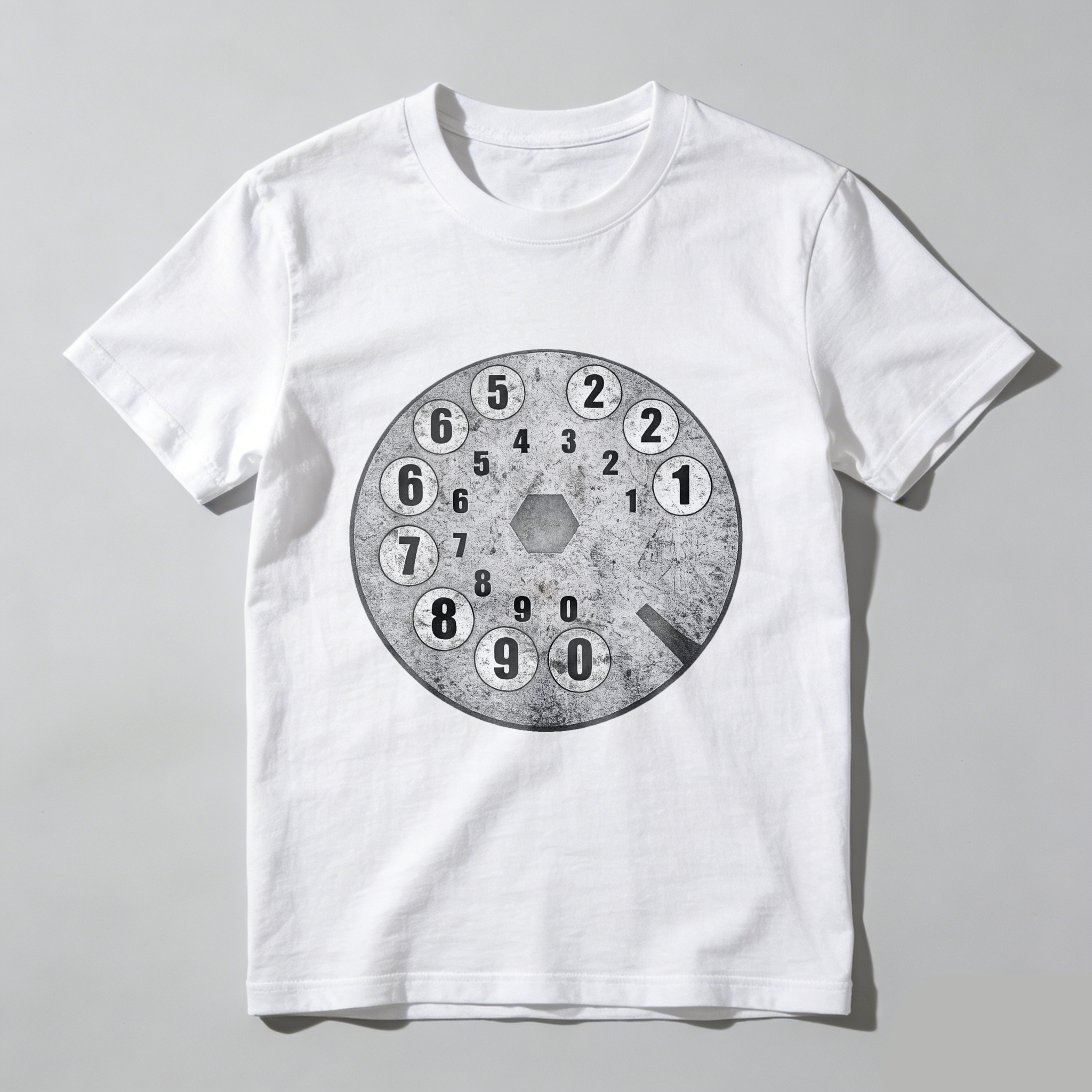 Made In Usa Black T Shirt With Vintage Telephone Dial Design Retro Phone Number Pattern Graphic Tee For Men And Women Unisex Casual Wear