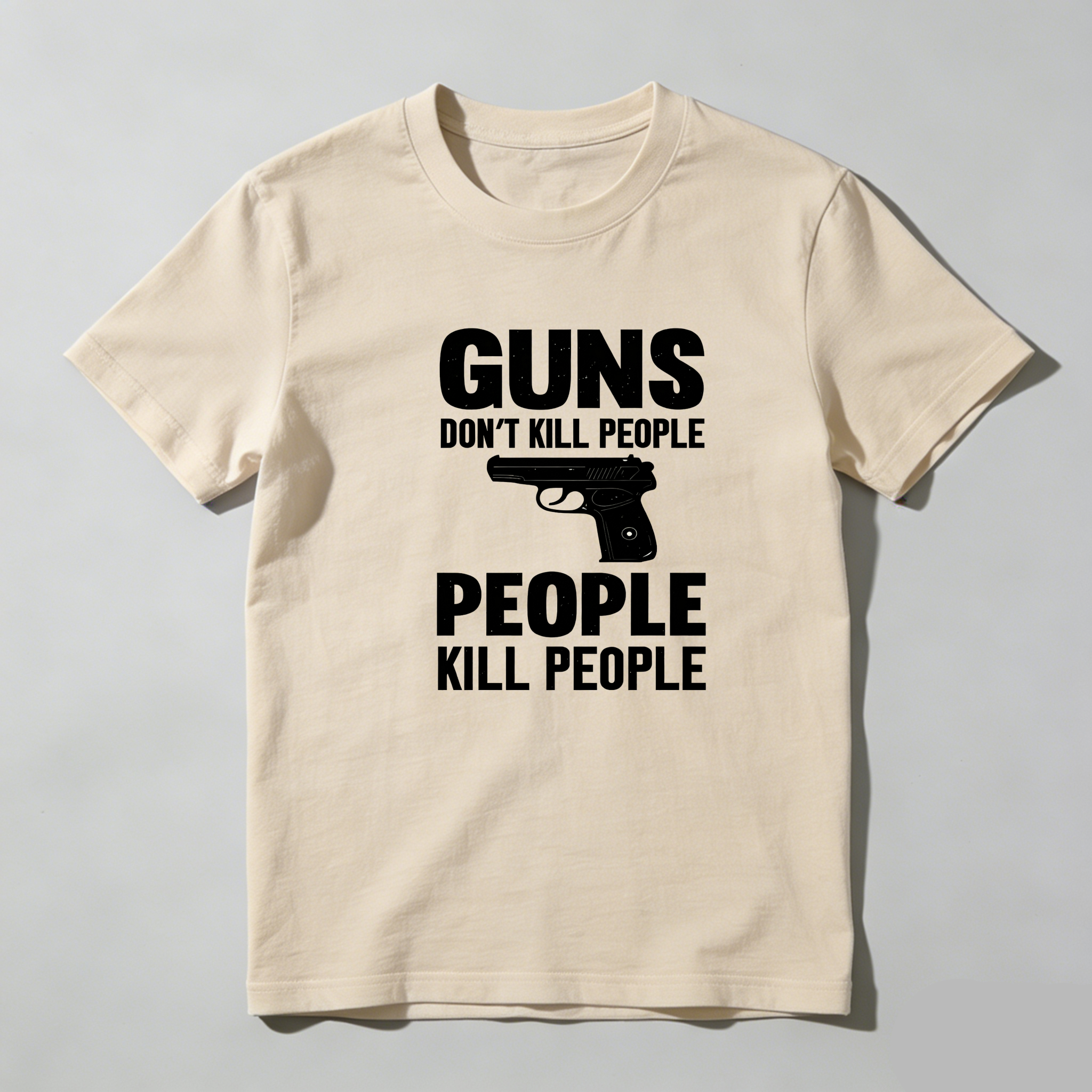 TEECURENT Guns Dont Kill People People Kill People Pure Cotton Short Sleeve T Shirt-TeeCurent
