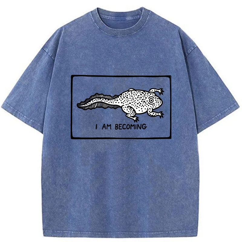 I Am Becoming Frog Pattern Print tshirt 100% cotton