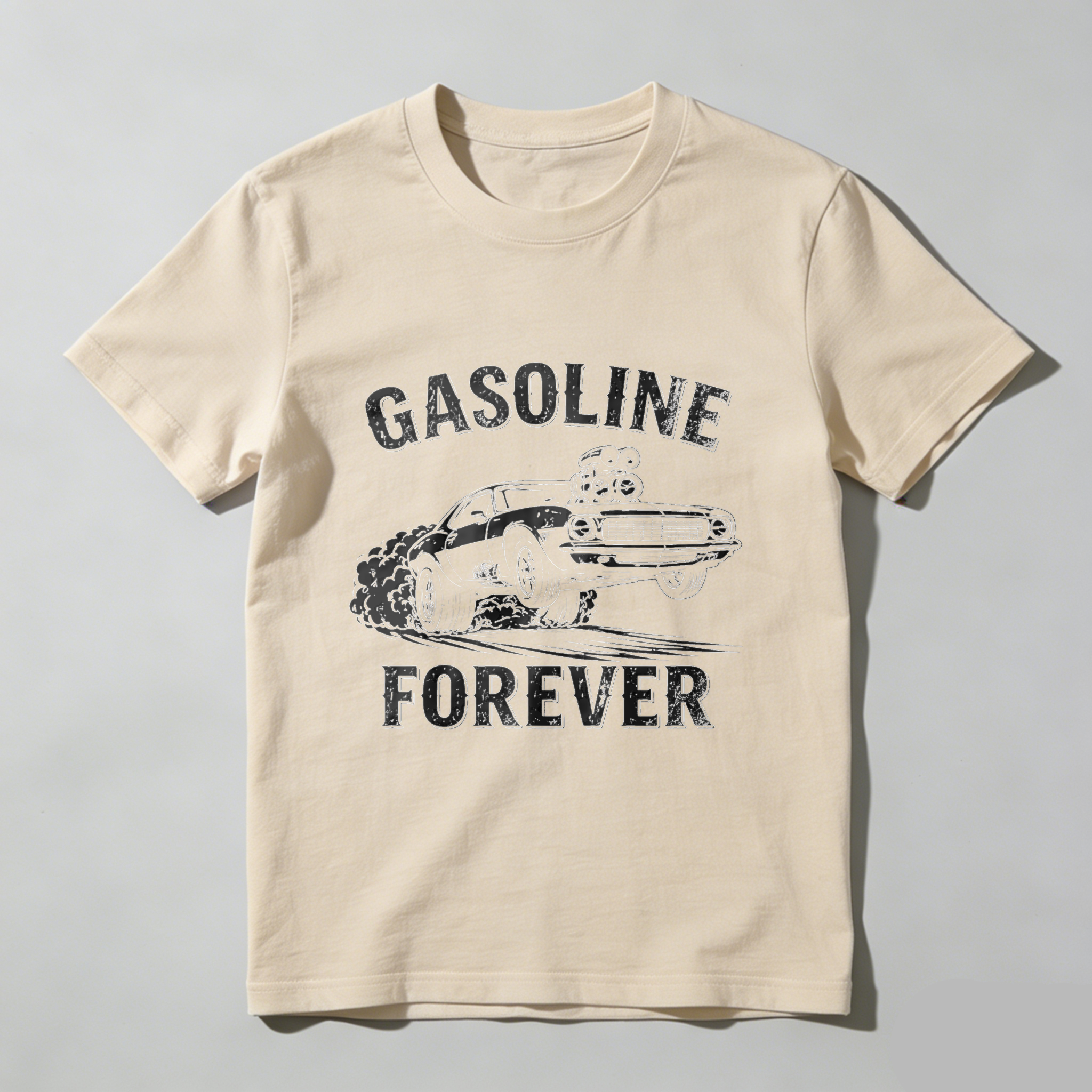 Gasoline Forever Classic Muscle Car T-Shirt For Men And Women Automotive Enthusiast Gift Black Cotton Shirt