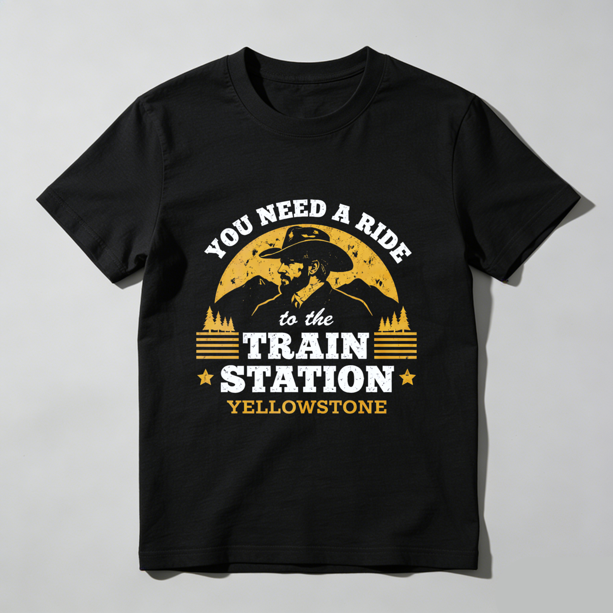 TEECURENT You Need A Ride To The Train Station Yellowstone T Shirt