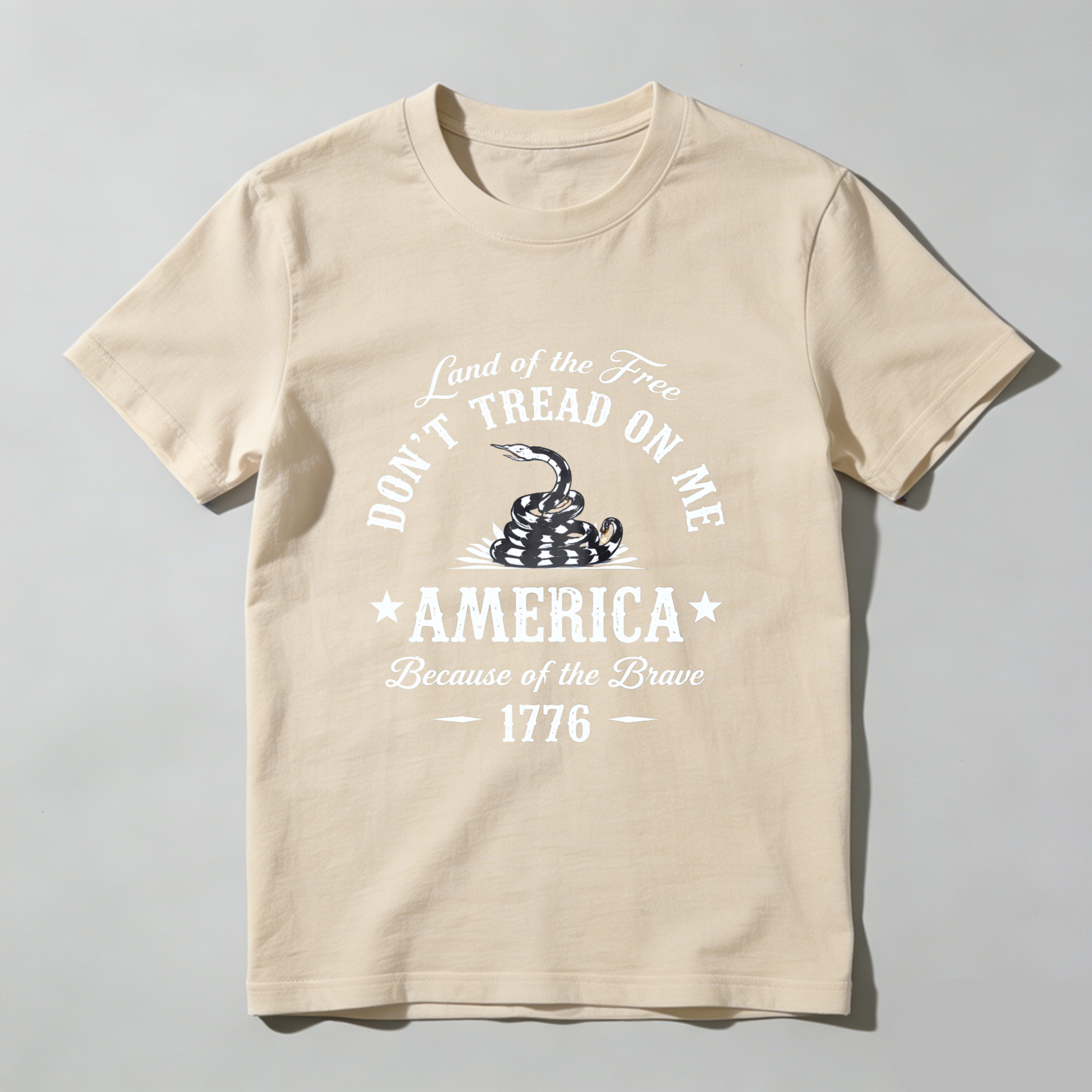 TEECURENT Land Of The Free Dont Tread On Me America Because Of The Brave 1776 T Shirt WOMEN