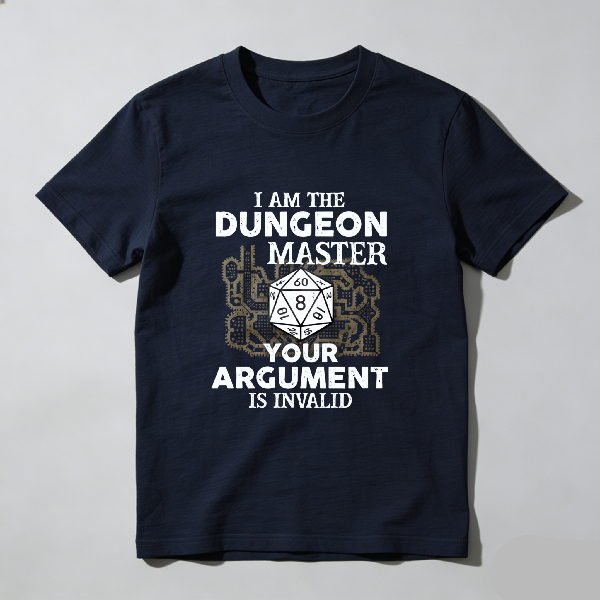 TEECURENT I Am The Dungeon Master Your Argument Is Invalid D20 Dice T-Shirt For Dnd Gamers Role Playing Game Rpg Shirt