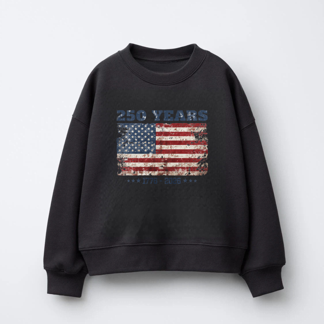 250 Years American Flag Usa Independence Day 1776 2026 Sweatshirt Unisex Crewneck Pullover Long Sleeve Casual Top