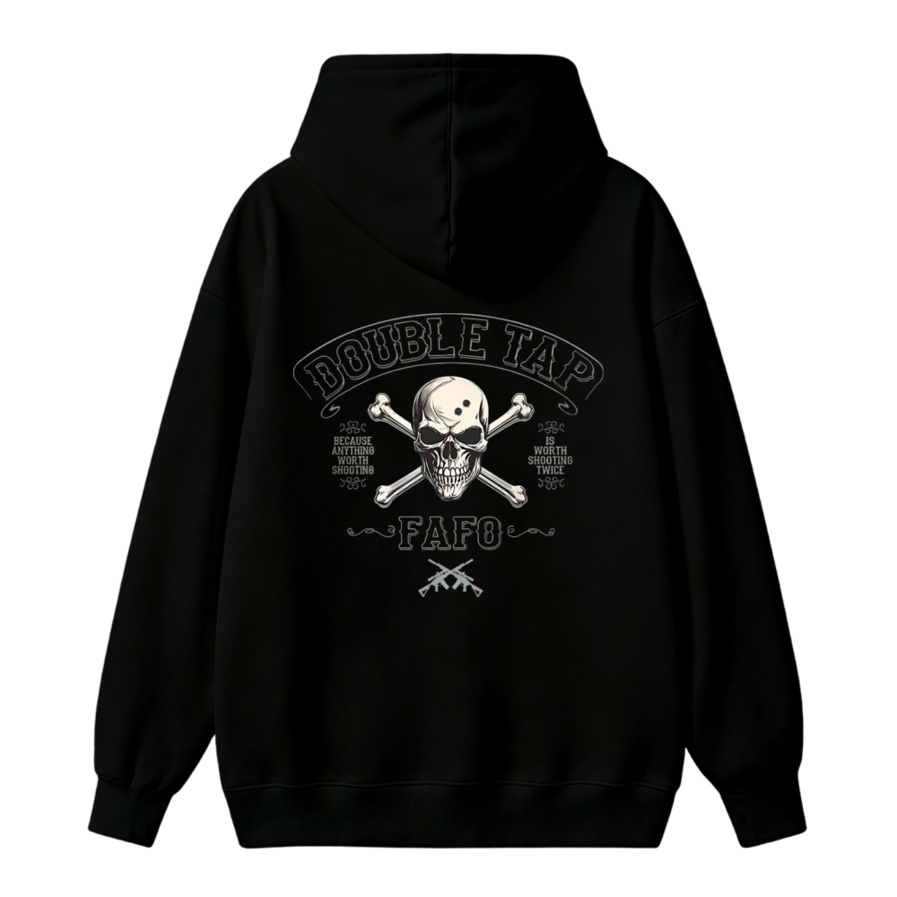 Skull And Crossbones Double Tap Fafo Graphic Unisex Classic Hoodie