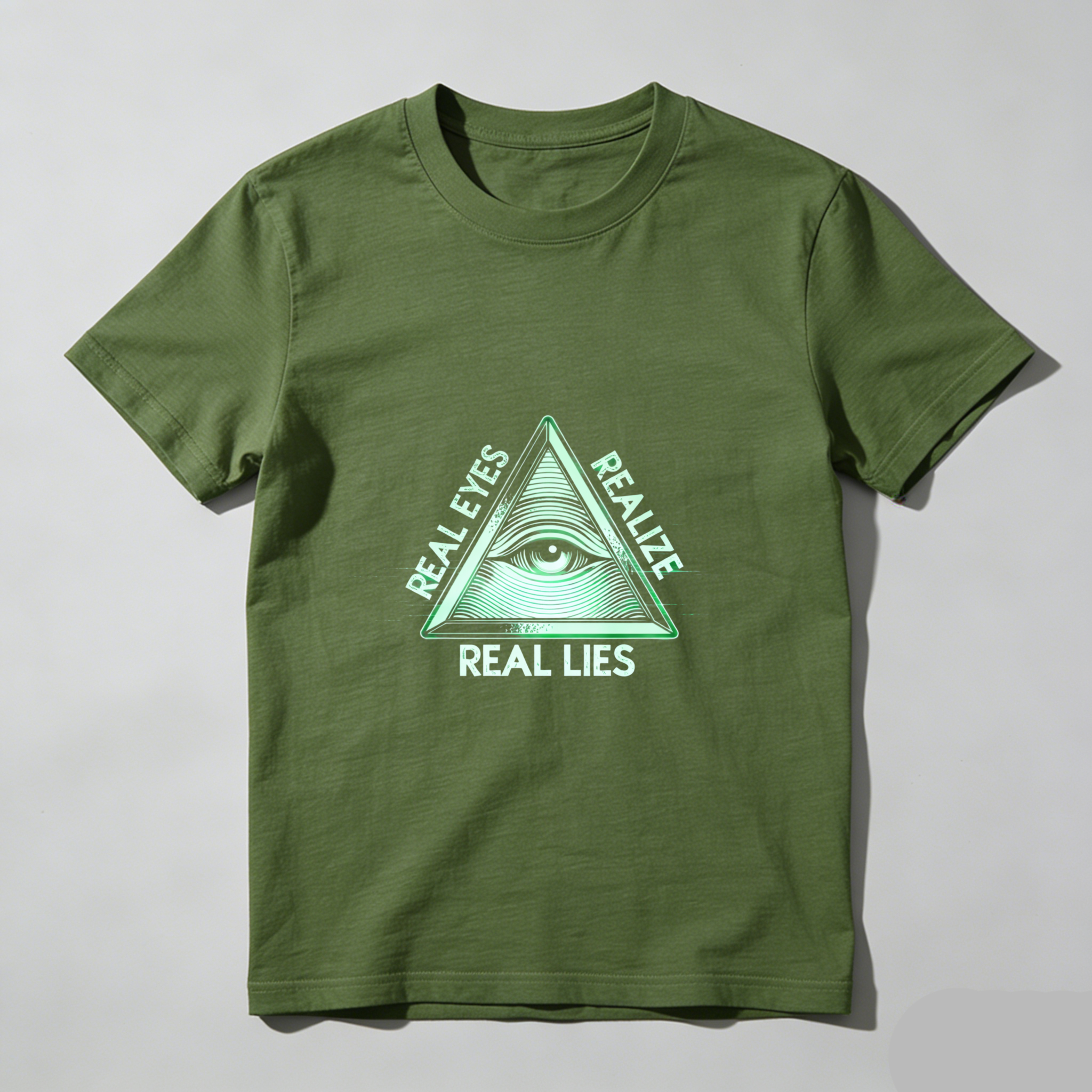 TEECURENT  Real Eyes Realize Real Lies Pyramid Eye Symbol(1) TEECURENT
