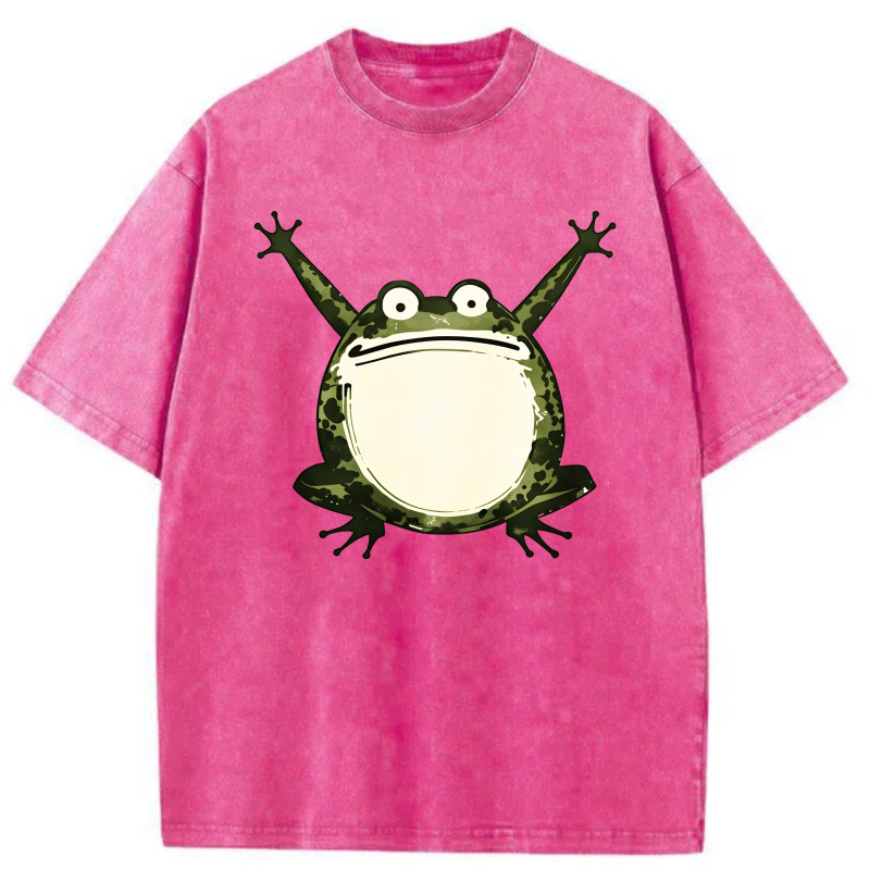 Frog Pattern Print On Black T-shirt tshirt 100% cotton