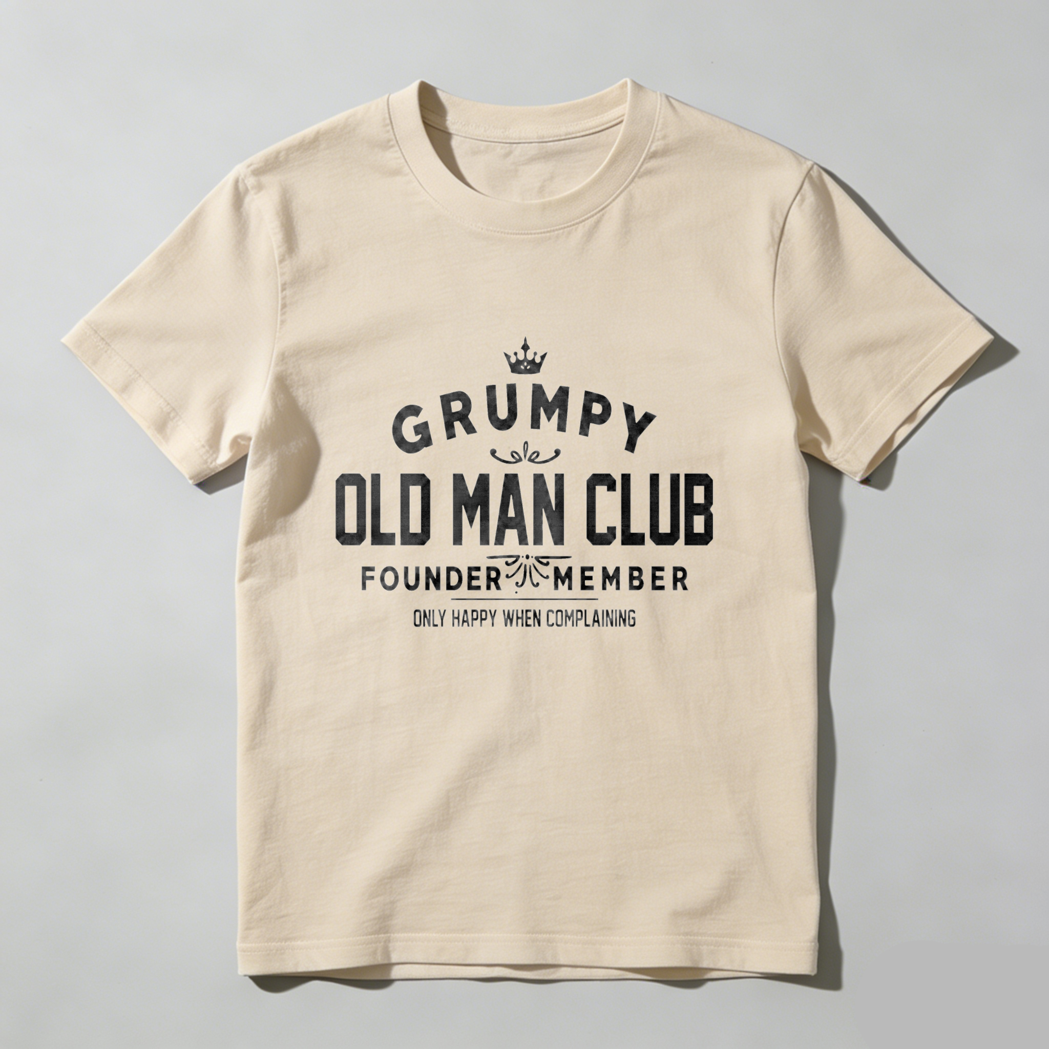 TEECURENT Grumpy Old Man Club Founder Member   Pure Cotton Short Sleeve T Shirt