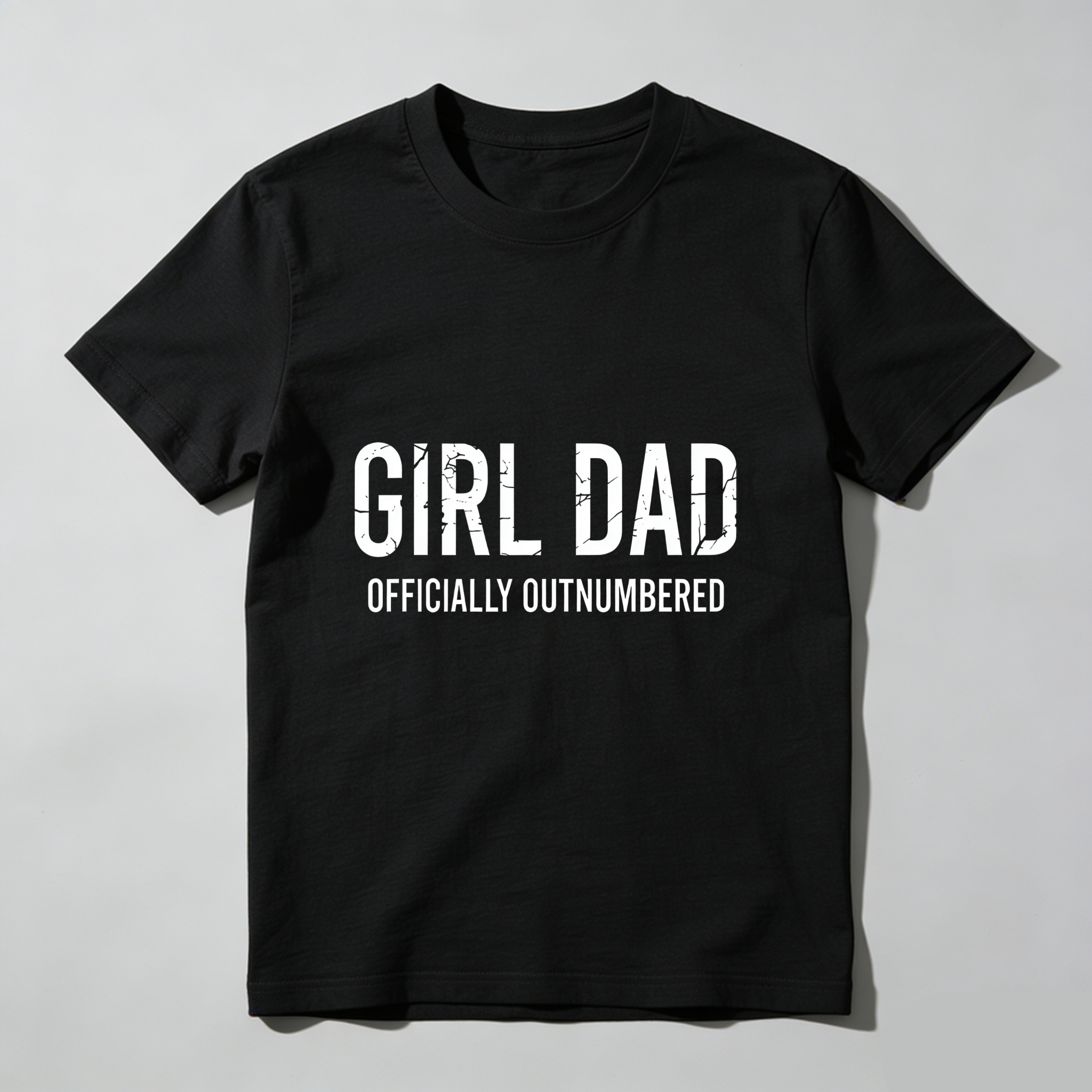TEECURENT Girl Dad Officially Outnumbered Pure Cotton Short Sleeve T Shirt-TeeCurent
