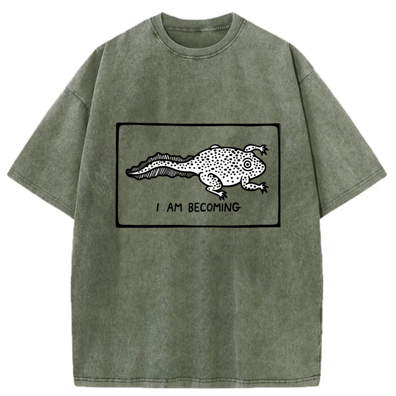 I Am Becoming Frog Pattern Print tshirt 100% cotton
