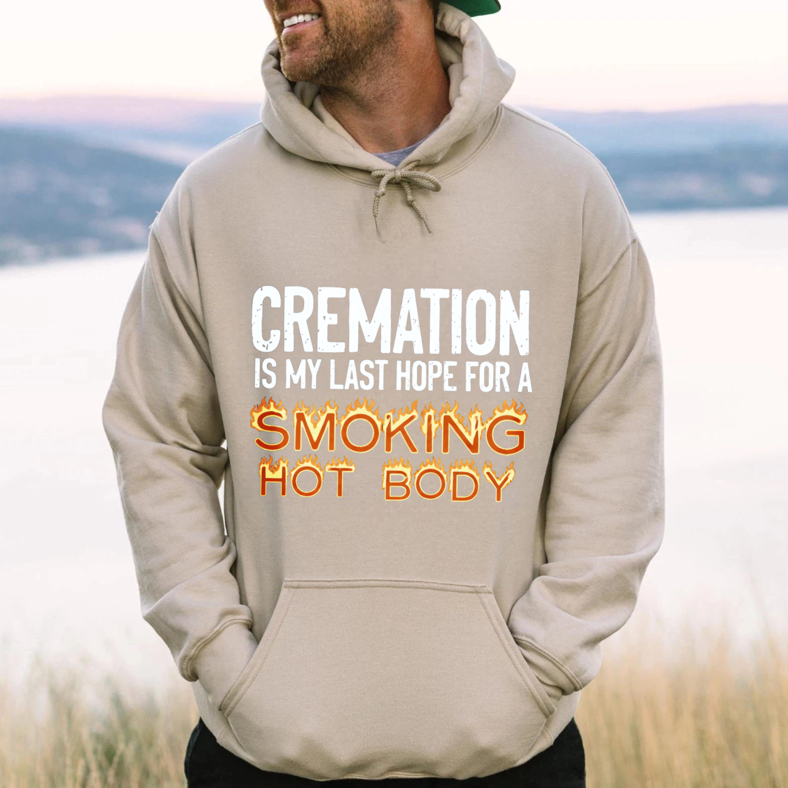 TEECURENT Gildan Cremation Is My Last Hope For A Smoking Hot Body Hoodie Sweatshirt Funny Sarcastic Humor Gift For Men Women Unisex Casual Wear