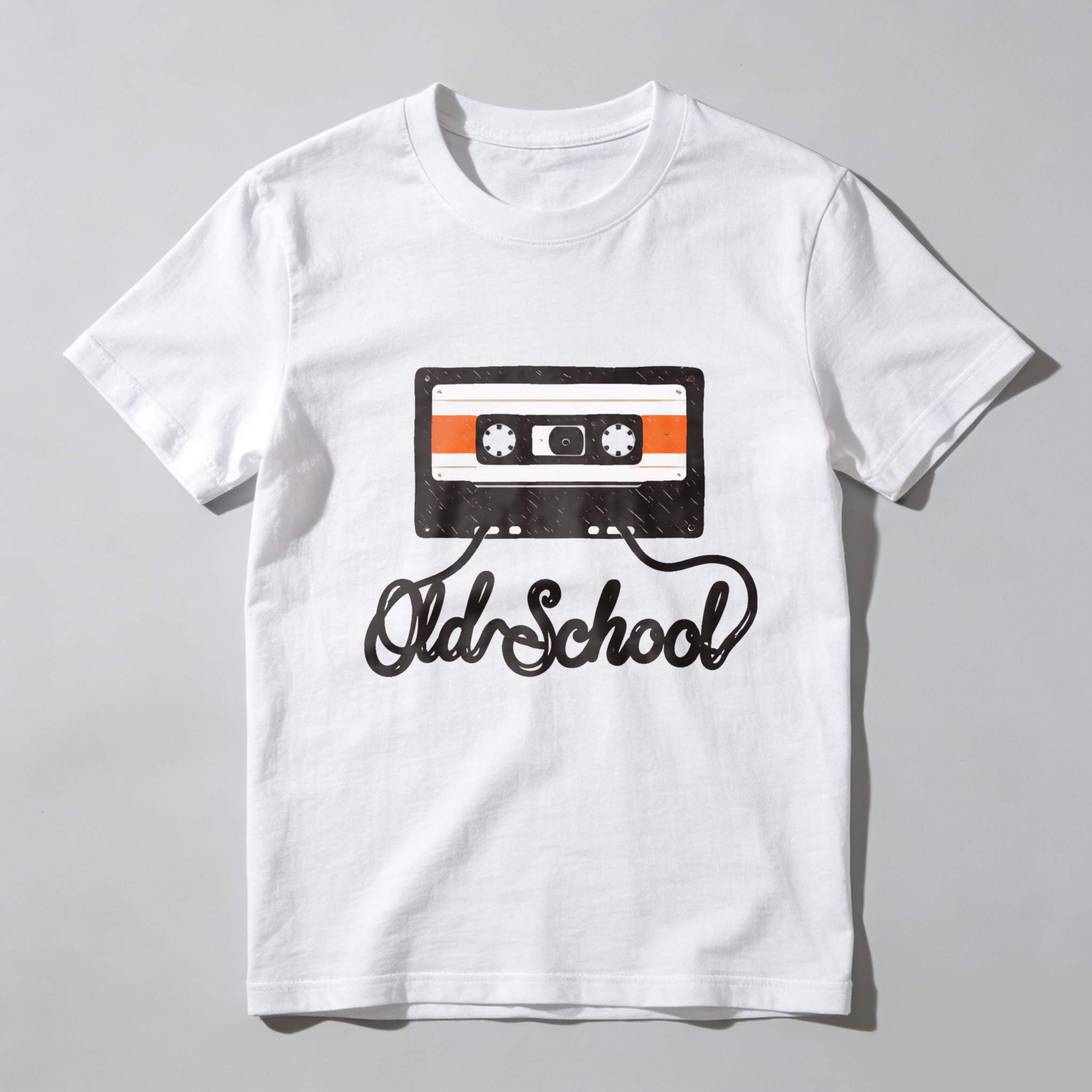 TEECURENTOld School Cassette Tape Retro Music T Shirt Vintage Style Unisex Black Tee-TeeCurent