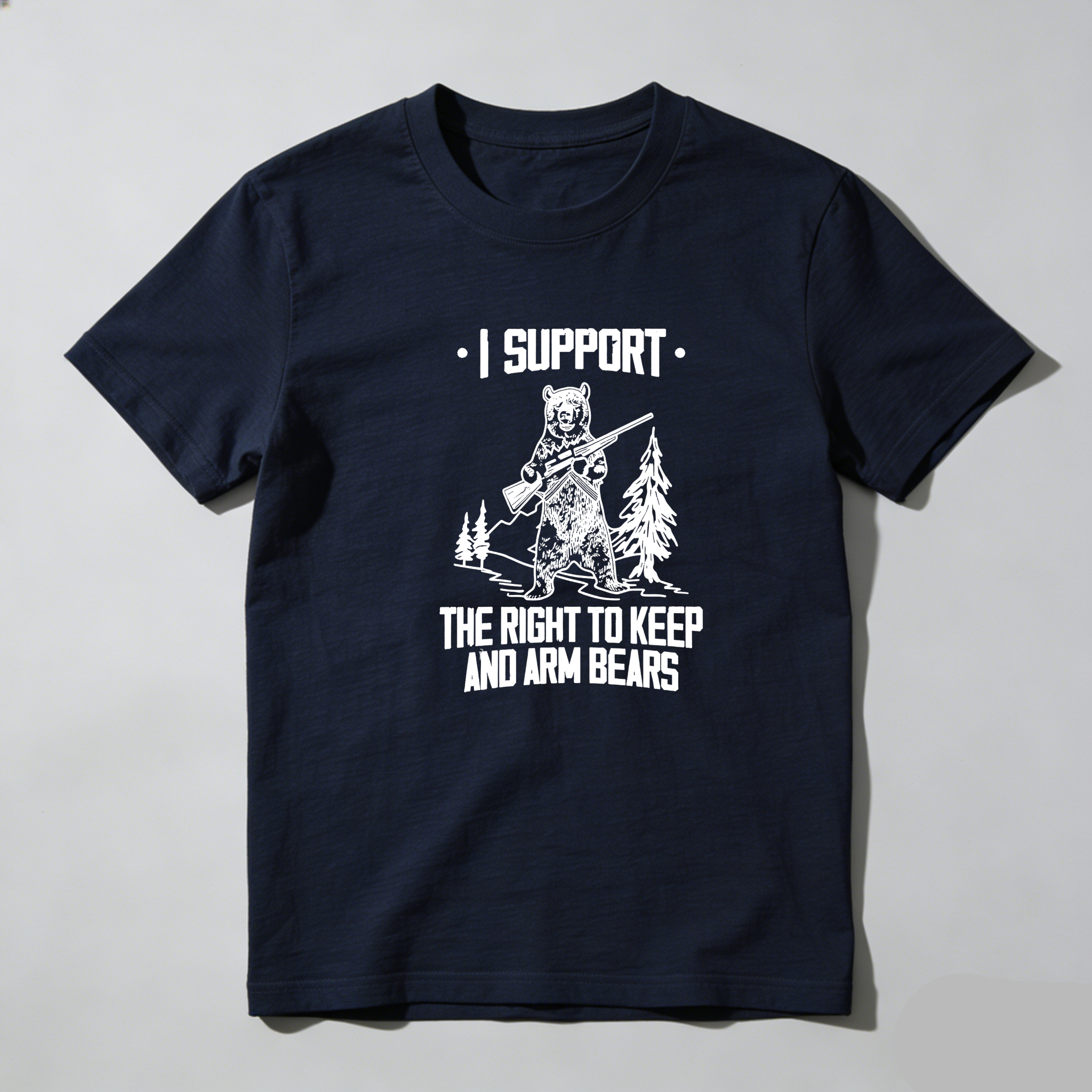 TEECURENT I Support The Right To Keep And Arm Bears Pure Cotton Short Sleeve T Shirt-TeeCurent