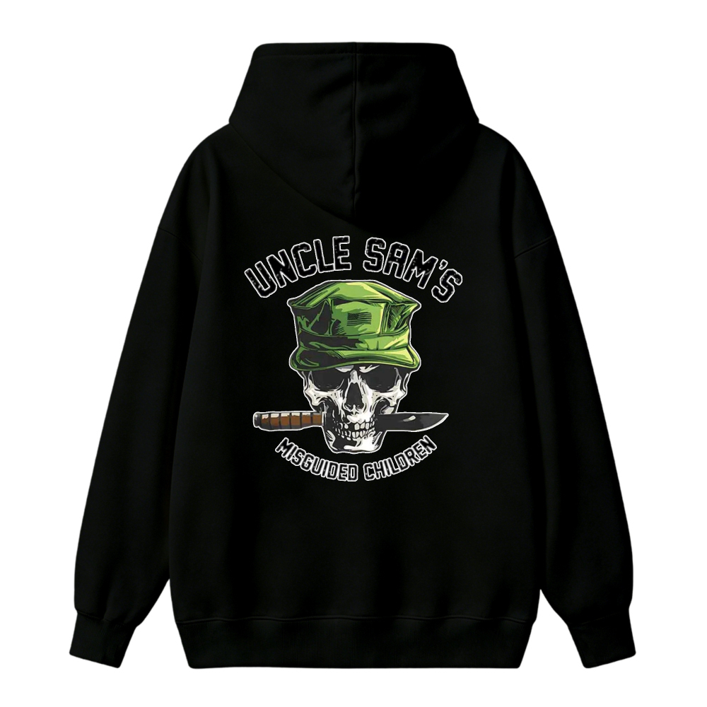 Uncle Sam Skull With Knife Graphic Unisex Classic Hoodie