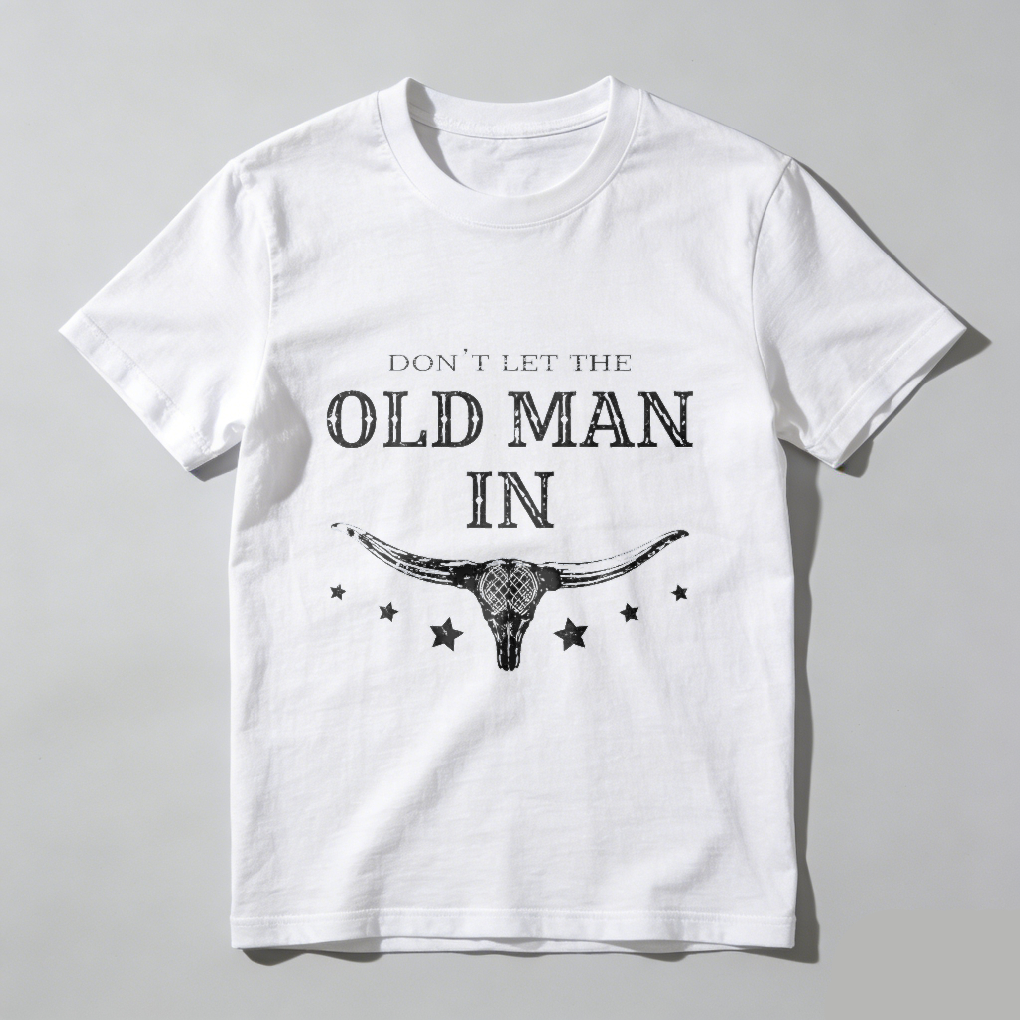 TEECURENT Dont Let The Old Man In Texas Longhorn Skull T Shirt