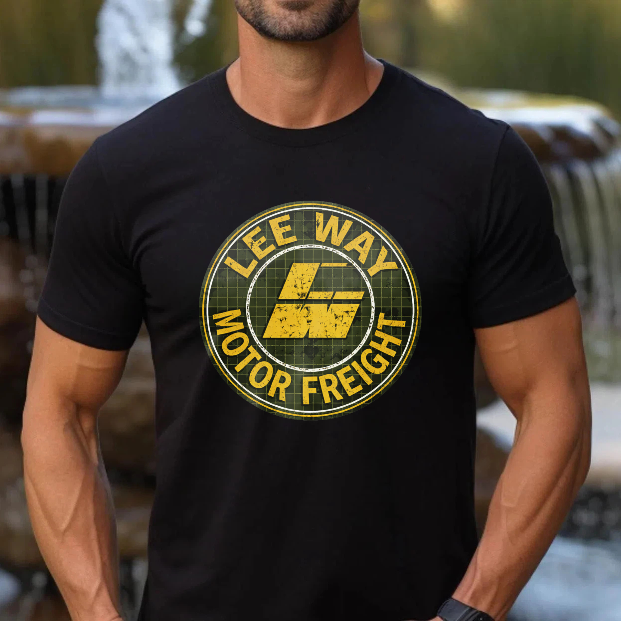 Lee Way Motor Freight Logo T Shirt Black Classic Fit Men Women Unisex Apparel Transportation Trucking Fan Gift