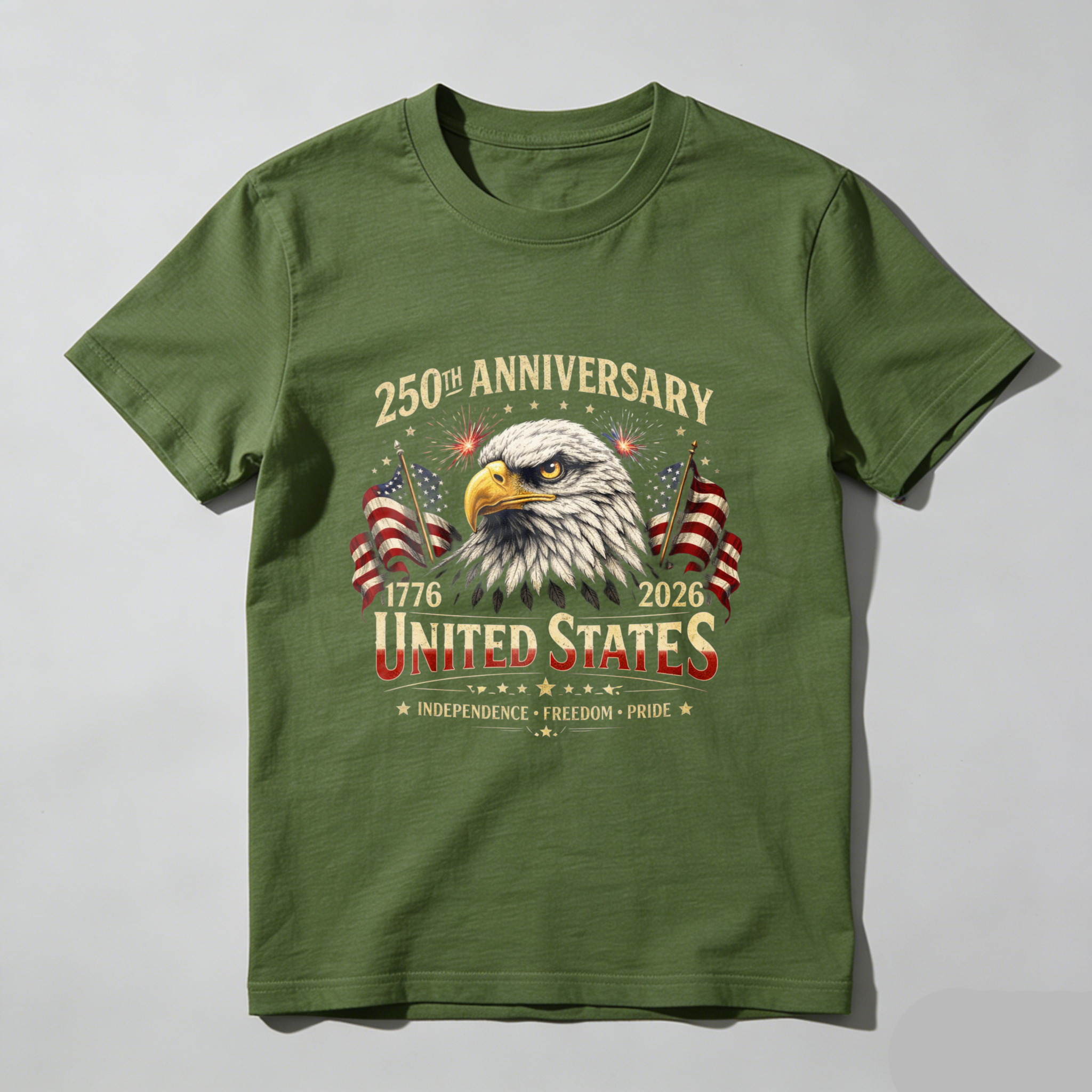 250th Anniversary United States Eagle American Flag 1776 2026 Independence Freedom Pride T-Shirt
