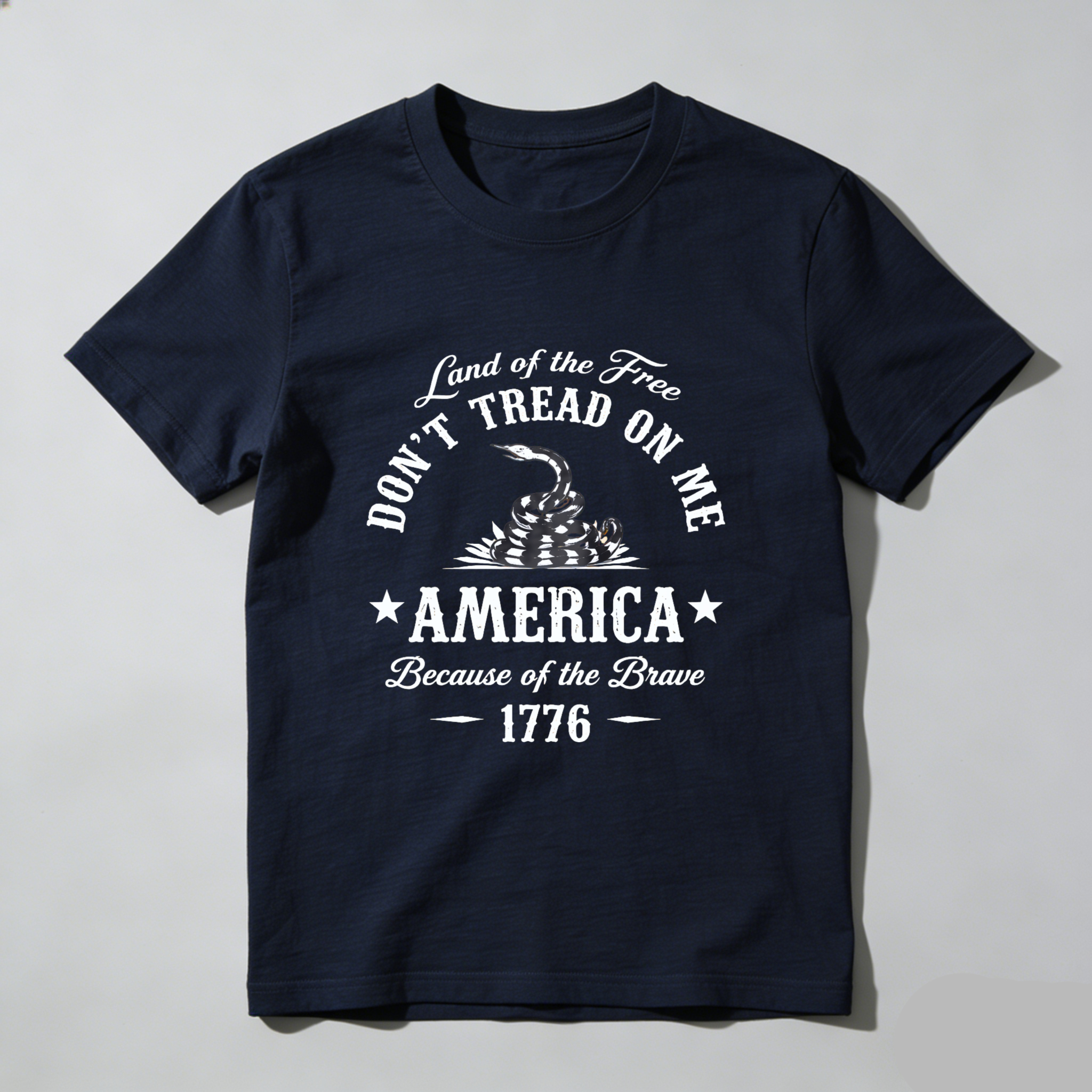 TEECURENT Land Of The Free Dont Tread On Me America Because Of The Brave 1776 T Shirt WOMEN