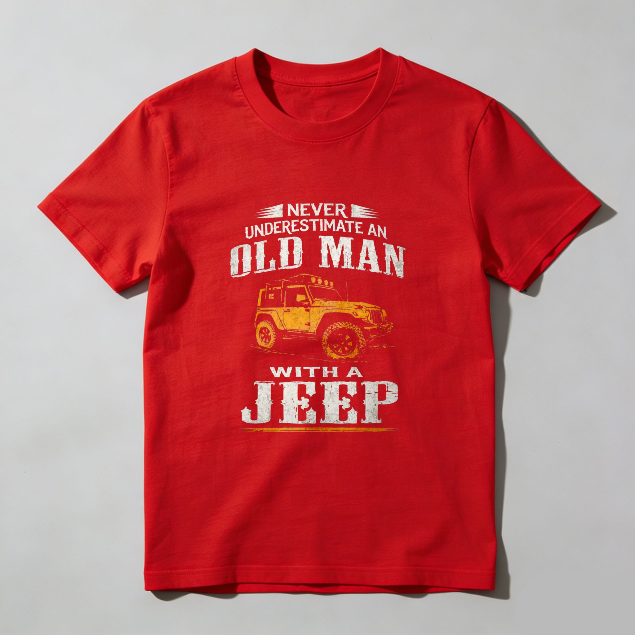 Never Underestimate An Old Man With A Jeep T-Shirt