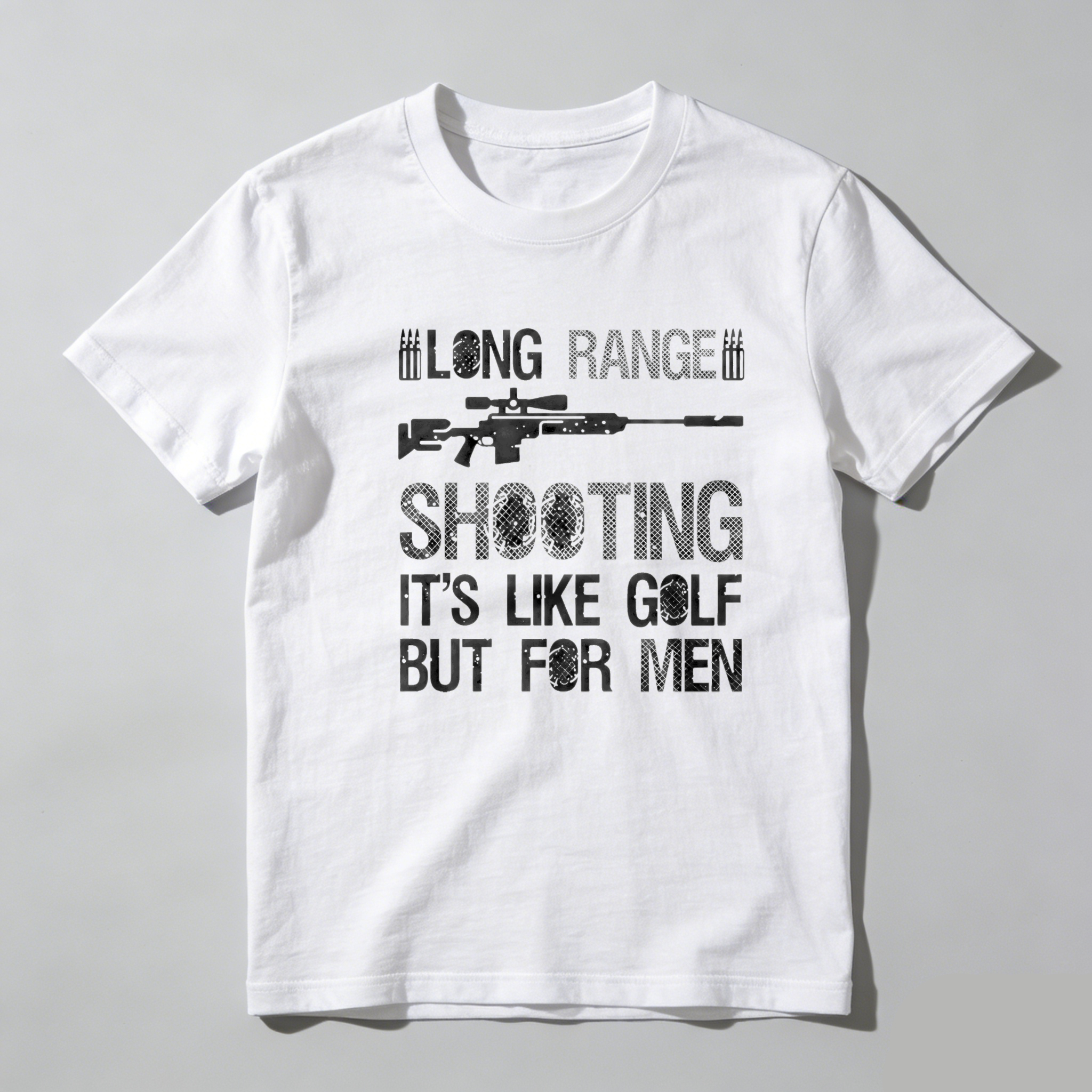TEECURENT Long Range Shooting It's Like Golf But For Men Pure Cotton Short Sleeve T Shirt-TeeCurent