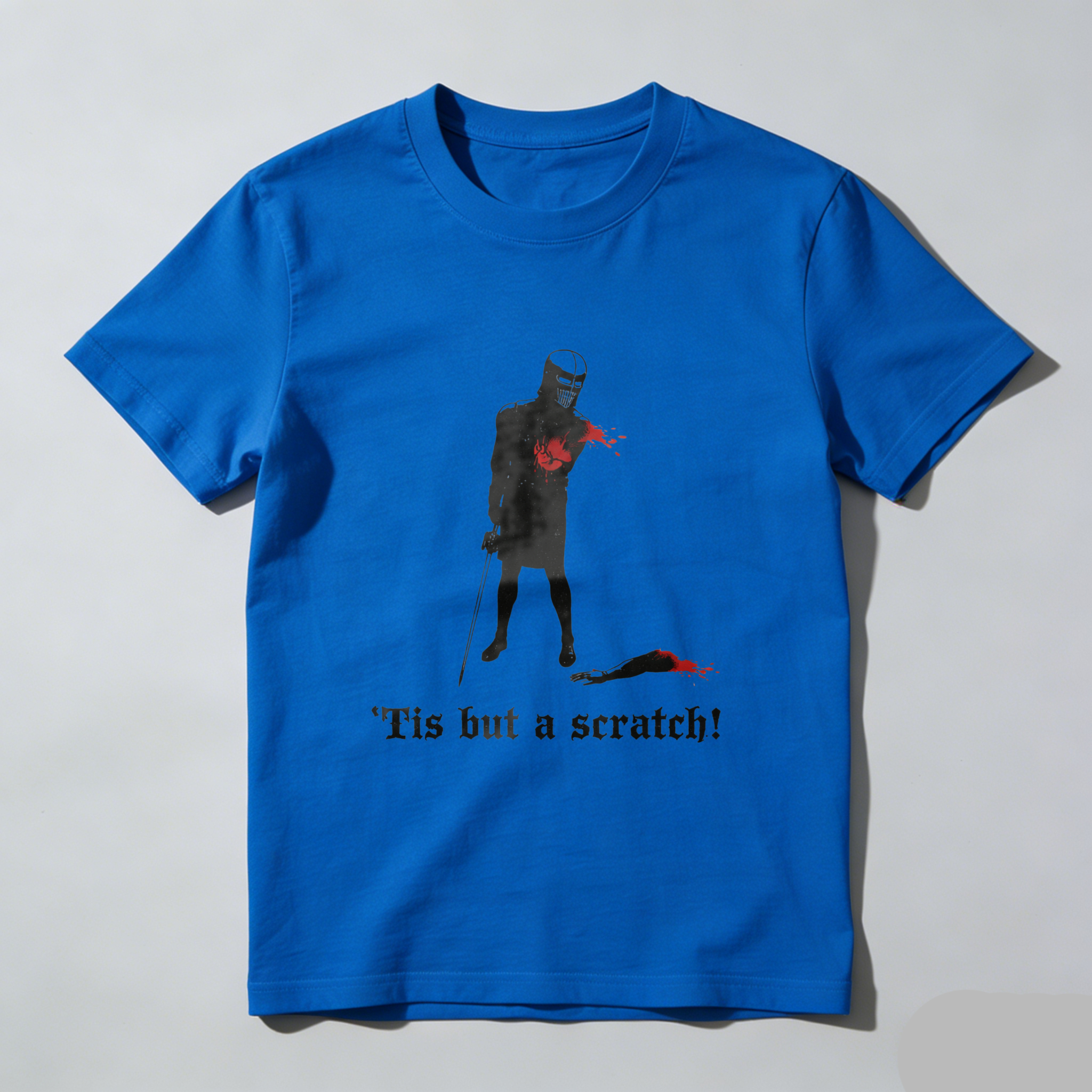 TEECURENT Tis But A Scratch Movie Quote T Shirt With Vampire Hunter Character Design