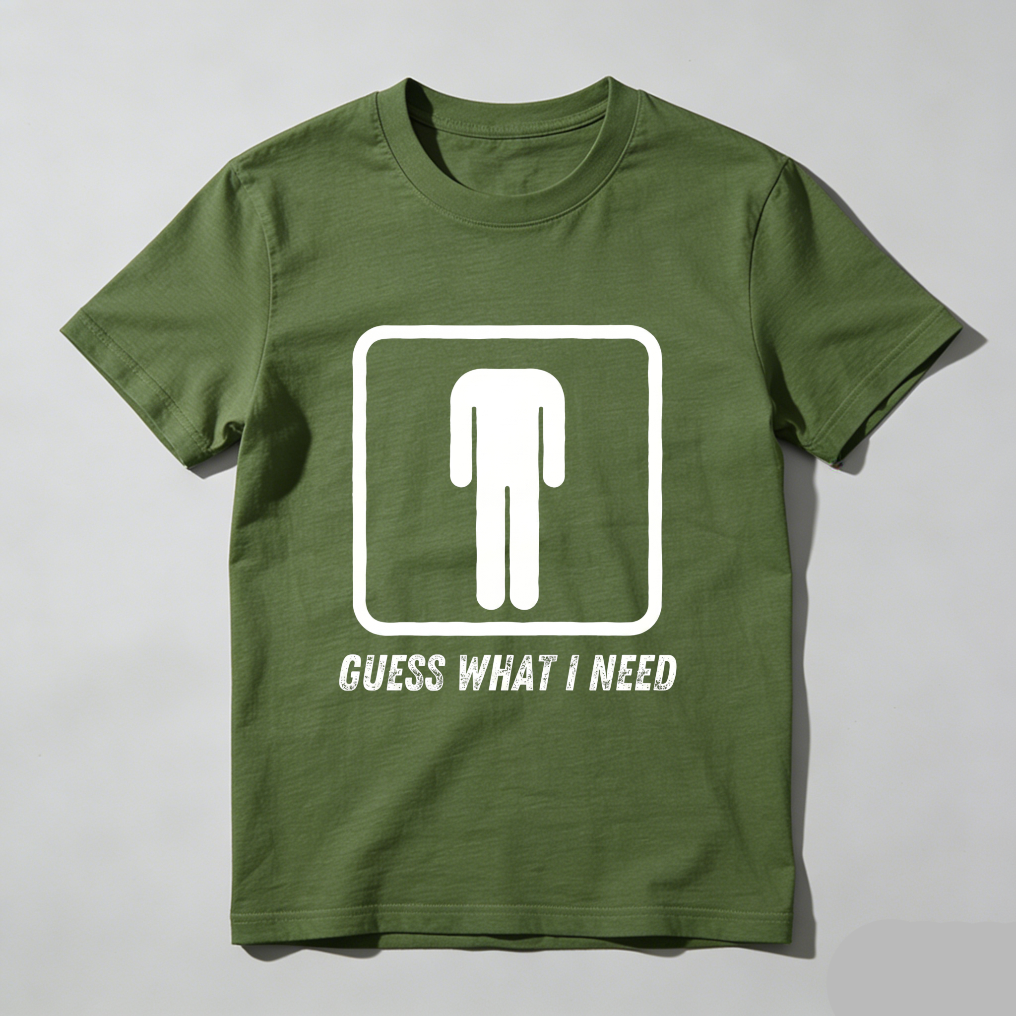 Casual, Men's T-Shirt, Guess What I Need With Toilet Symbol, Everyday Wear, Gift For Him