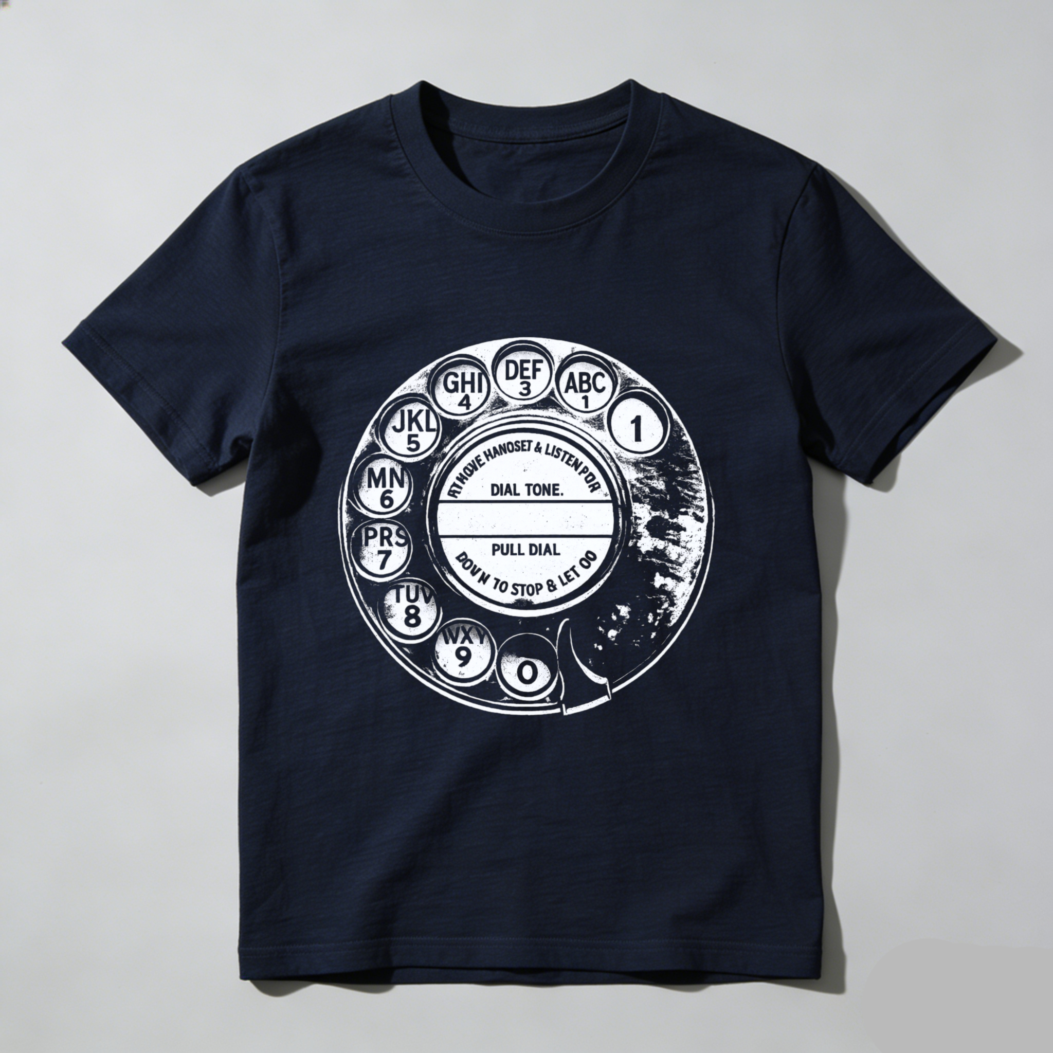 Vintage Rotary Phone Dial Design T-Shirt Made In Usa Classic Retro Telephone Graphic Unisex Black Shirt