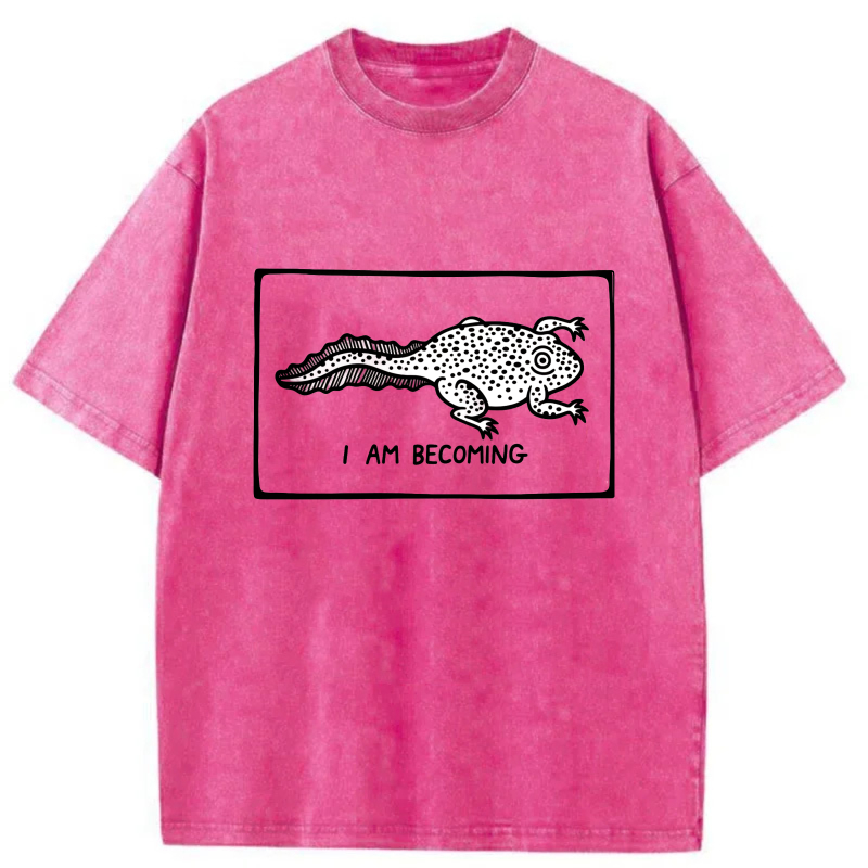 I Am Becoming Frog Pattern Print tshirt 100% cotton