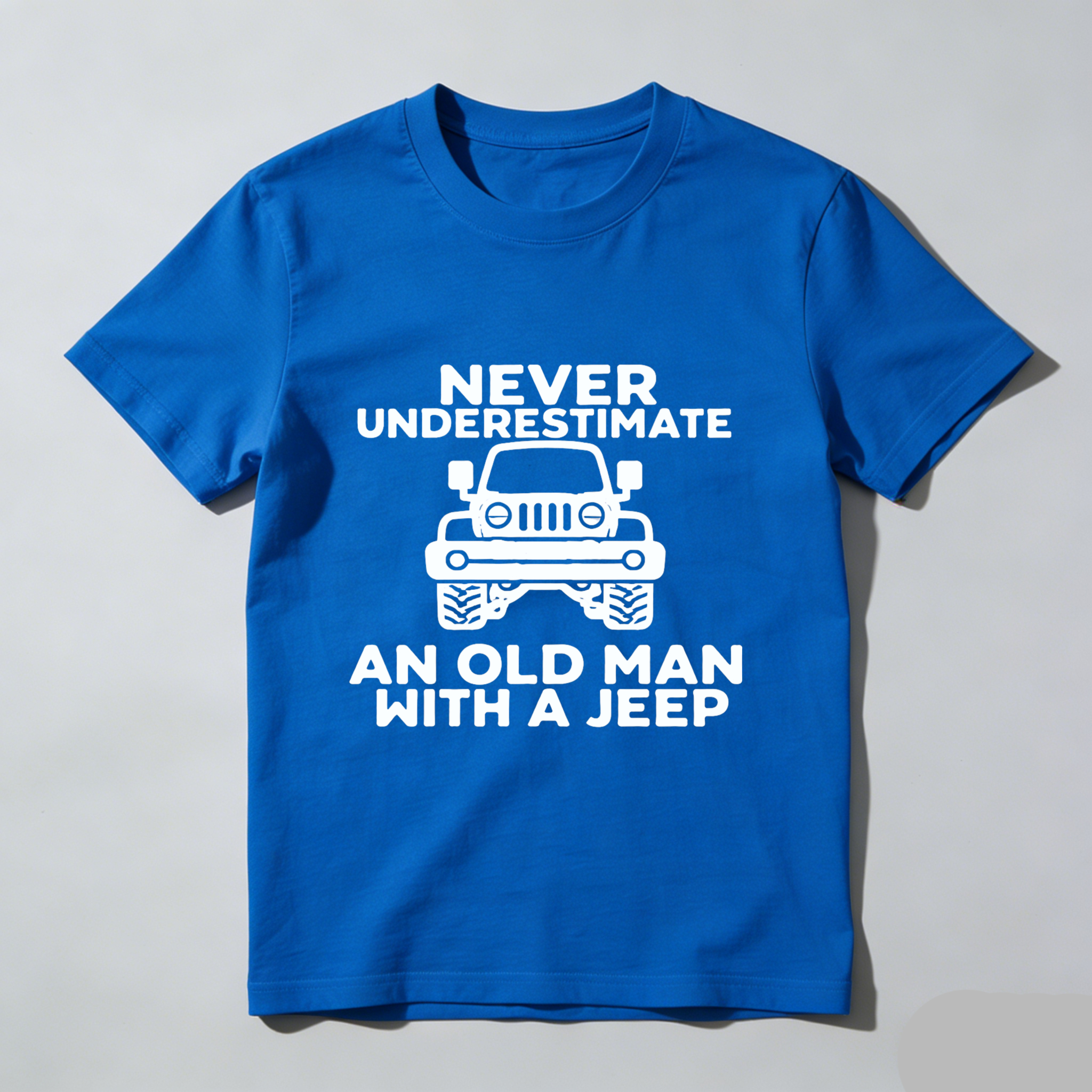 Never Underestimate An Old Man With A Jeep T-Shirt For Men Jeep Lover Gift Funny Car Shirt Outdoor Adventure Wear