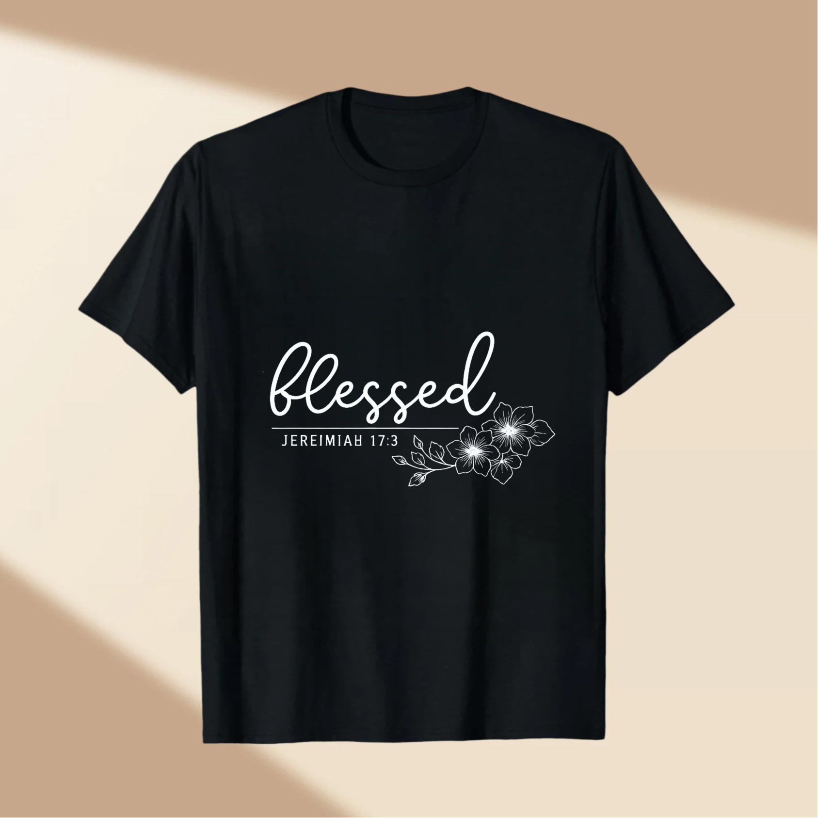 TEECURENT Blessed Jeremiah 17 3 Christian T Shirt With Floral Design For Women And Men Faith Inspired Bible Verse Clothing WOMEN