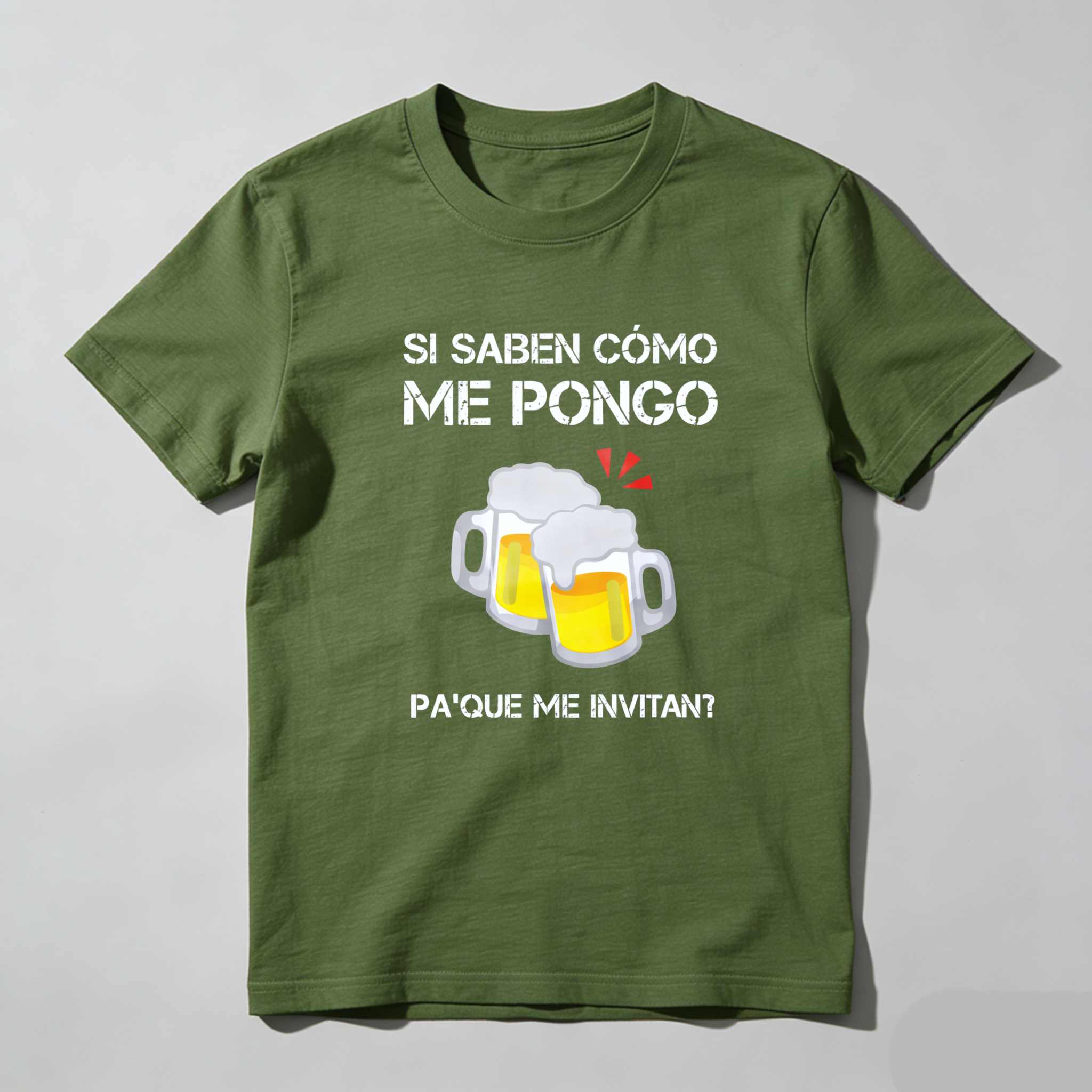TEECURENT Si Saben Como Me Pongo Pa Que Me Invitan Beer T-Shirt Funny Spanish Saying Party Shirt-TeeCurent