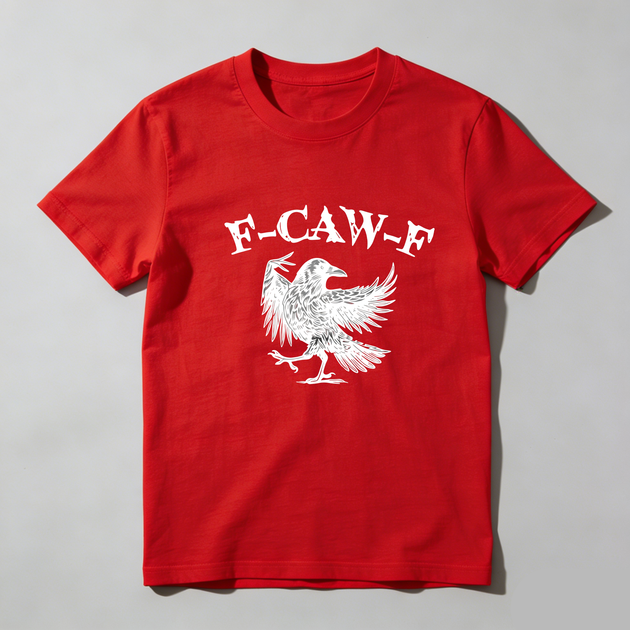 TEECURENT F Caw F Crow Graphic Pure Cotton Short Sleeve T Shirt-TeeCurent