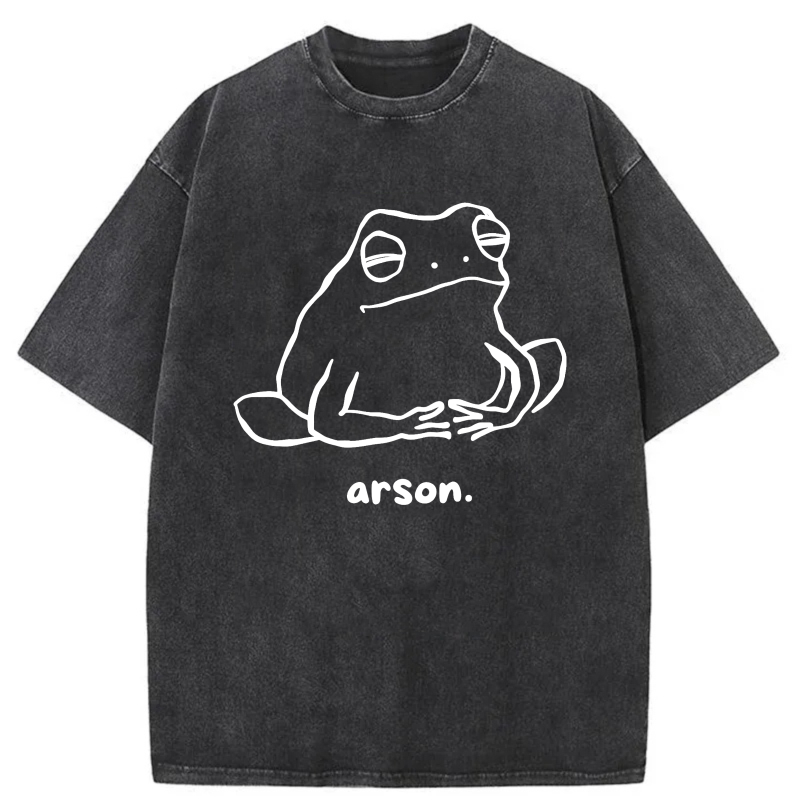 Frog Outline With Arson Text Below tshirt 100% cotton