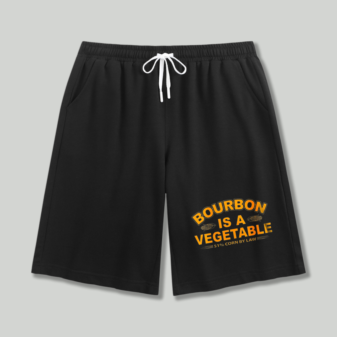 Bourbon Is A Vegetable Funny Quote Graphic Print Casual Summer Beach Sports Shorts