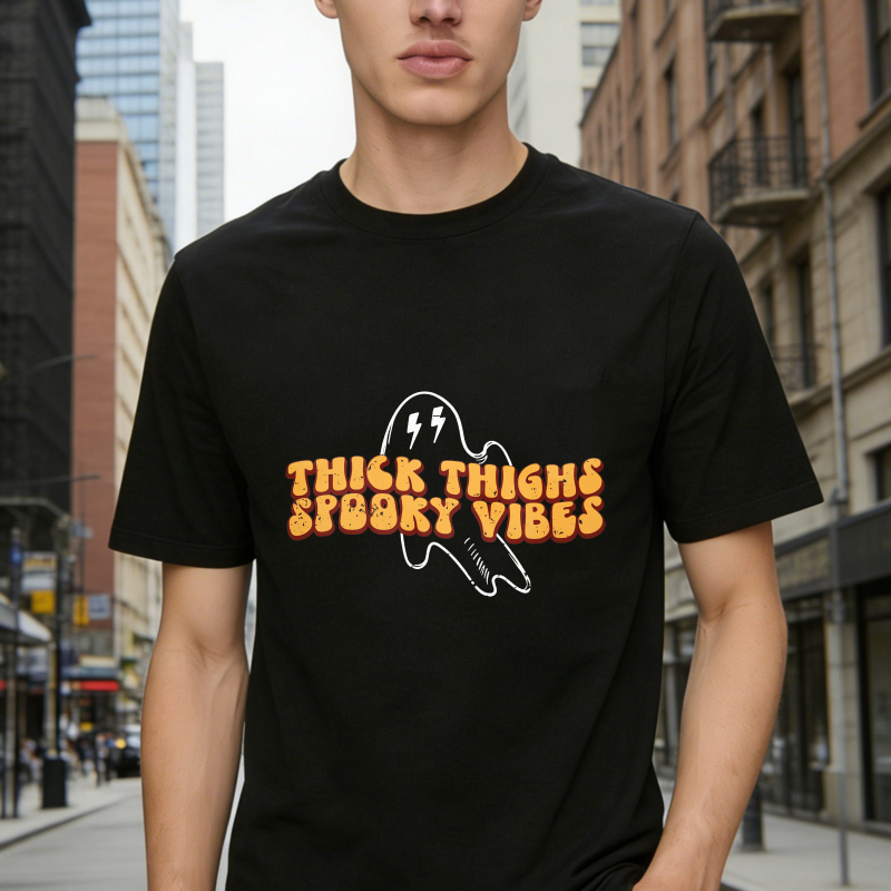 Thick Thighs Spooky Vibes Ghost Halloween Unisex Classic T-shirt