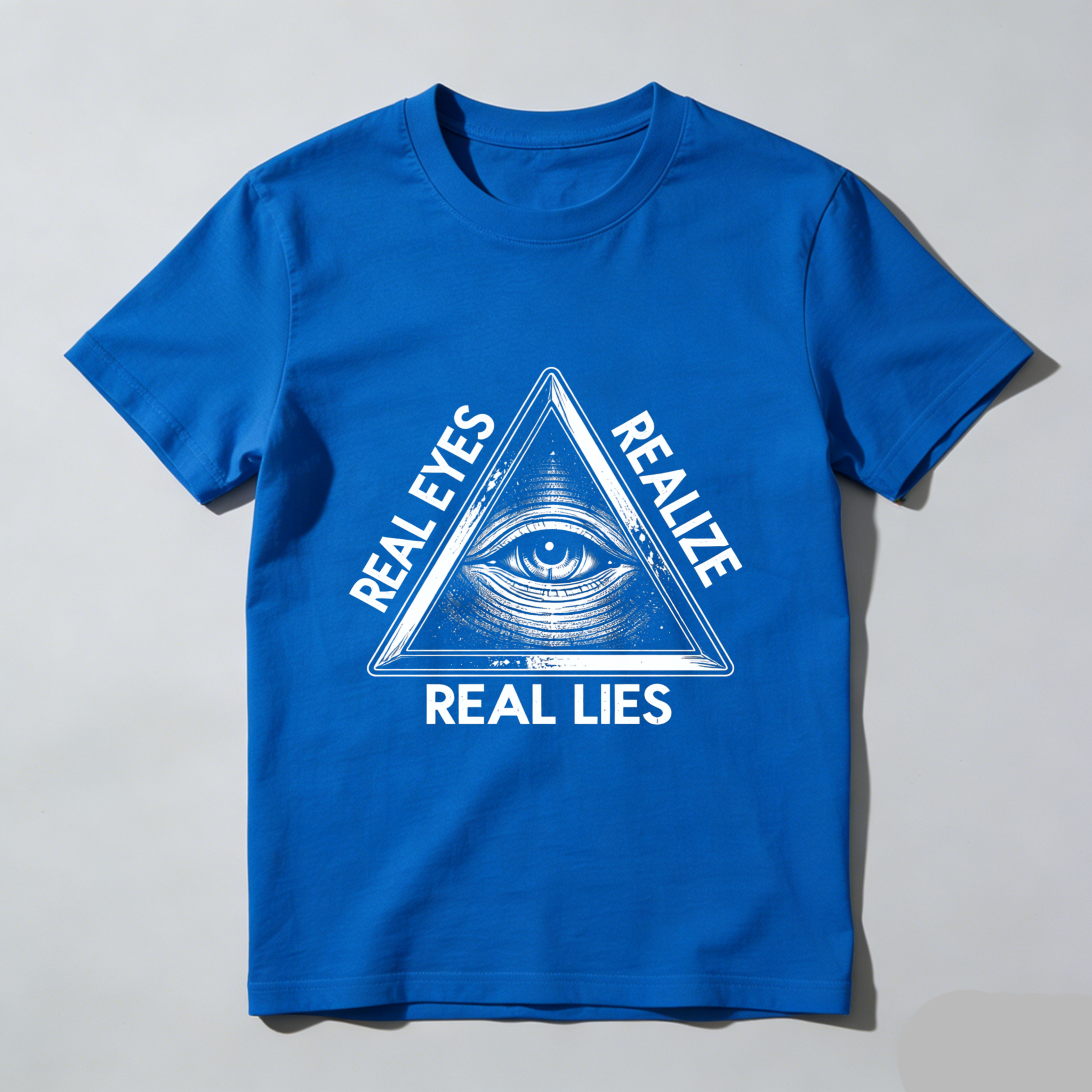 TEECURENT  Real Eyes Realize Real Lies Pyramid Eye Symbol(6) TEECURENT