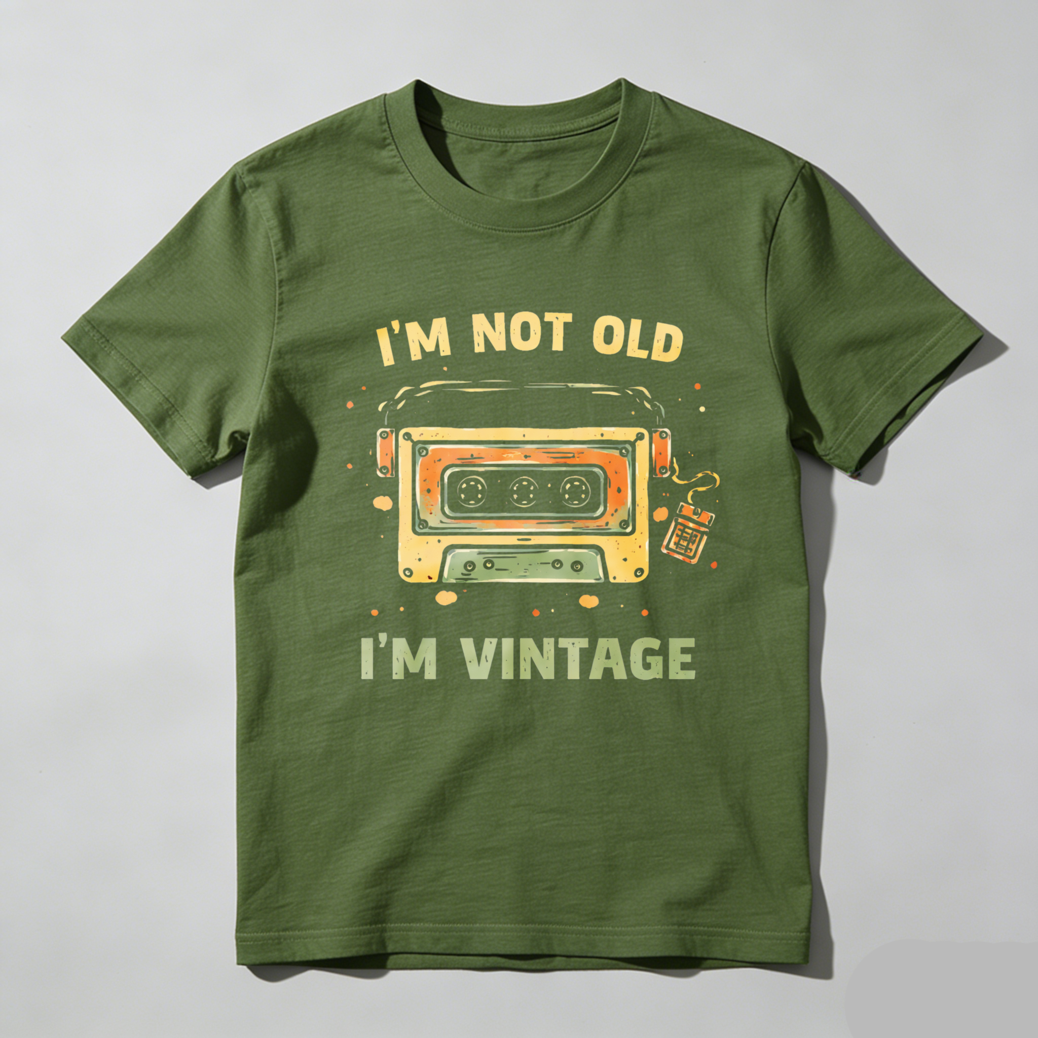 TEECURENTI M Not Old I M Vintage T Shirt With Cassette Tape Design Retro Humor Graphic Tee For Men Women Unisex Casual Wear-TeeCurent