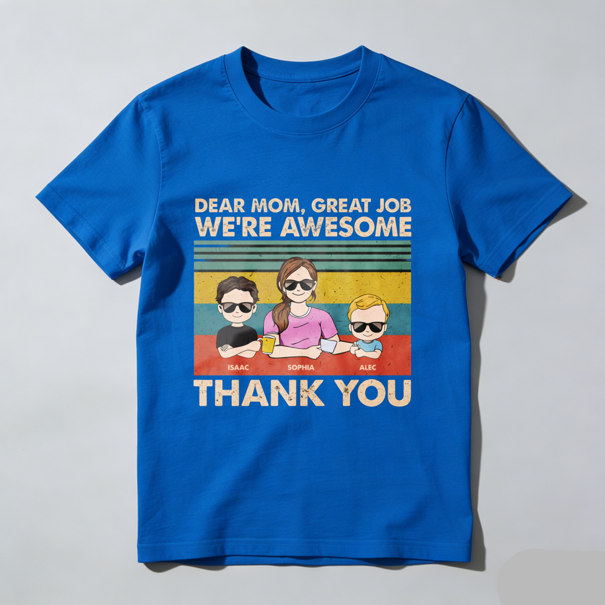 TEECURENT Dear Mom Great Job Were Awesome Thank You Family T Shirt Custom Personalized Gift For Mother Mother S Day Birthday Present WOMEN